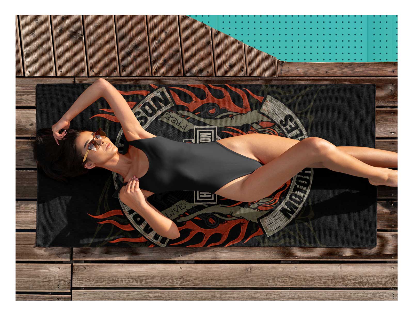 Harley-Davidson Outlaw Bar & Shield Sand Free Beach Towel, 35 x 60 inch - Largest Selection of Harley-Davidson Products