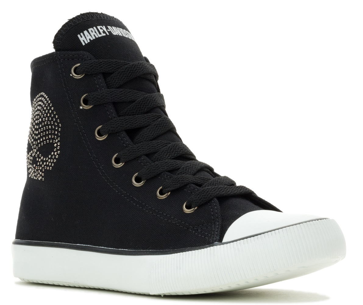 Harley-Davidson Women's Flora Vulcanized Willie G Black Canvas Sneakers, D84854 - Wisconsin Harley-Davidson