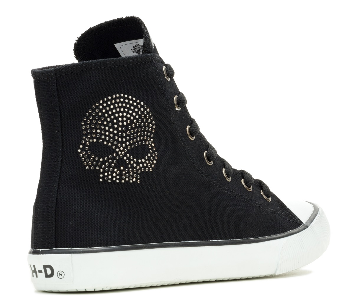 Harley-Davidson Women's Flora Vulcanized Willie G Black Canvas Sneakers, D84854 - No Hassle Returns at Wisconsin Harley