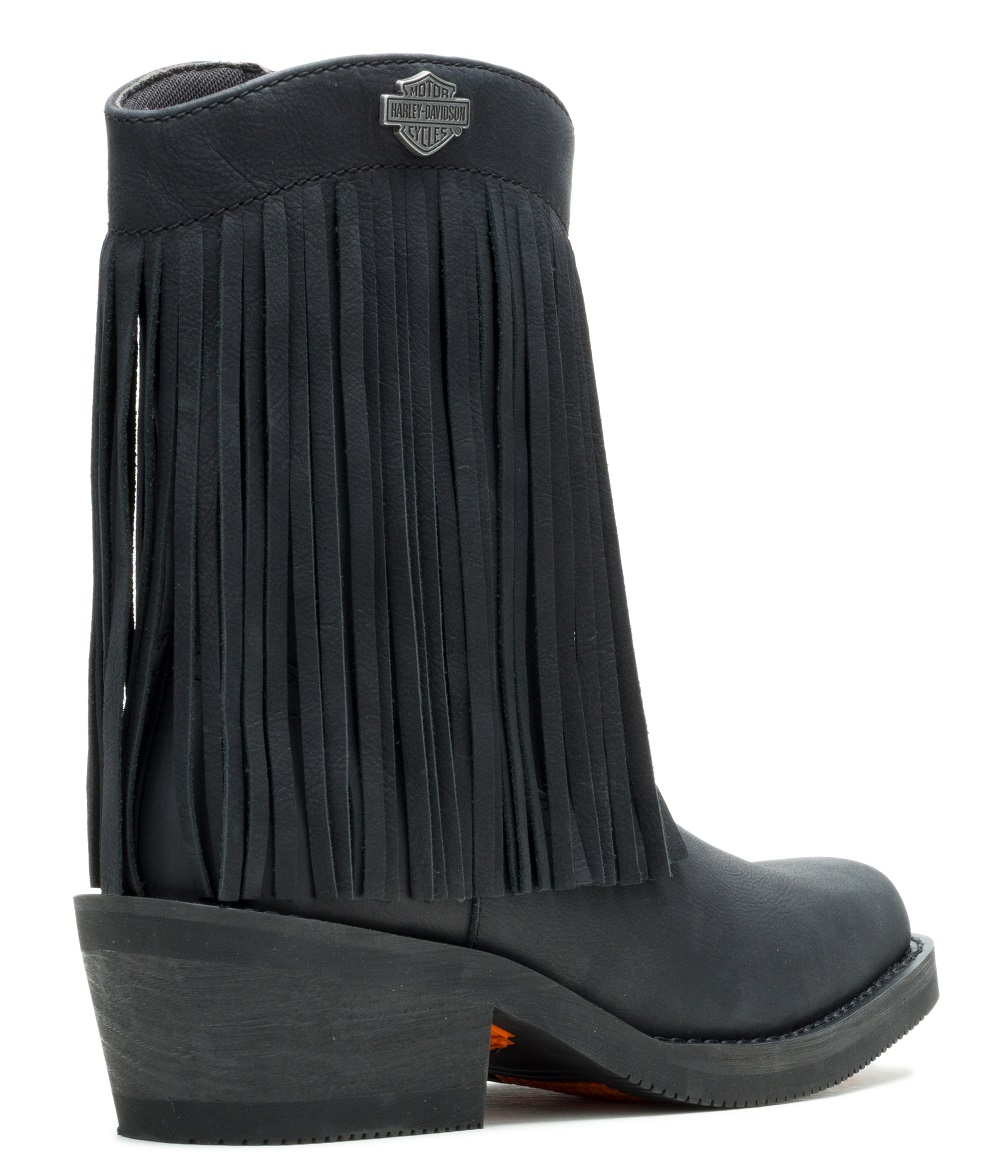 Harley-Davidson Women's Korsen Fringe 7.5" Black or Tan Motorcycle Boots D84852 - No Hassle Returns at Wisconsin Harley