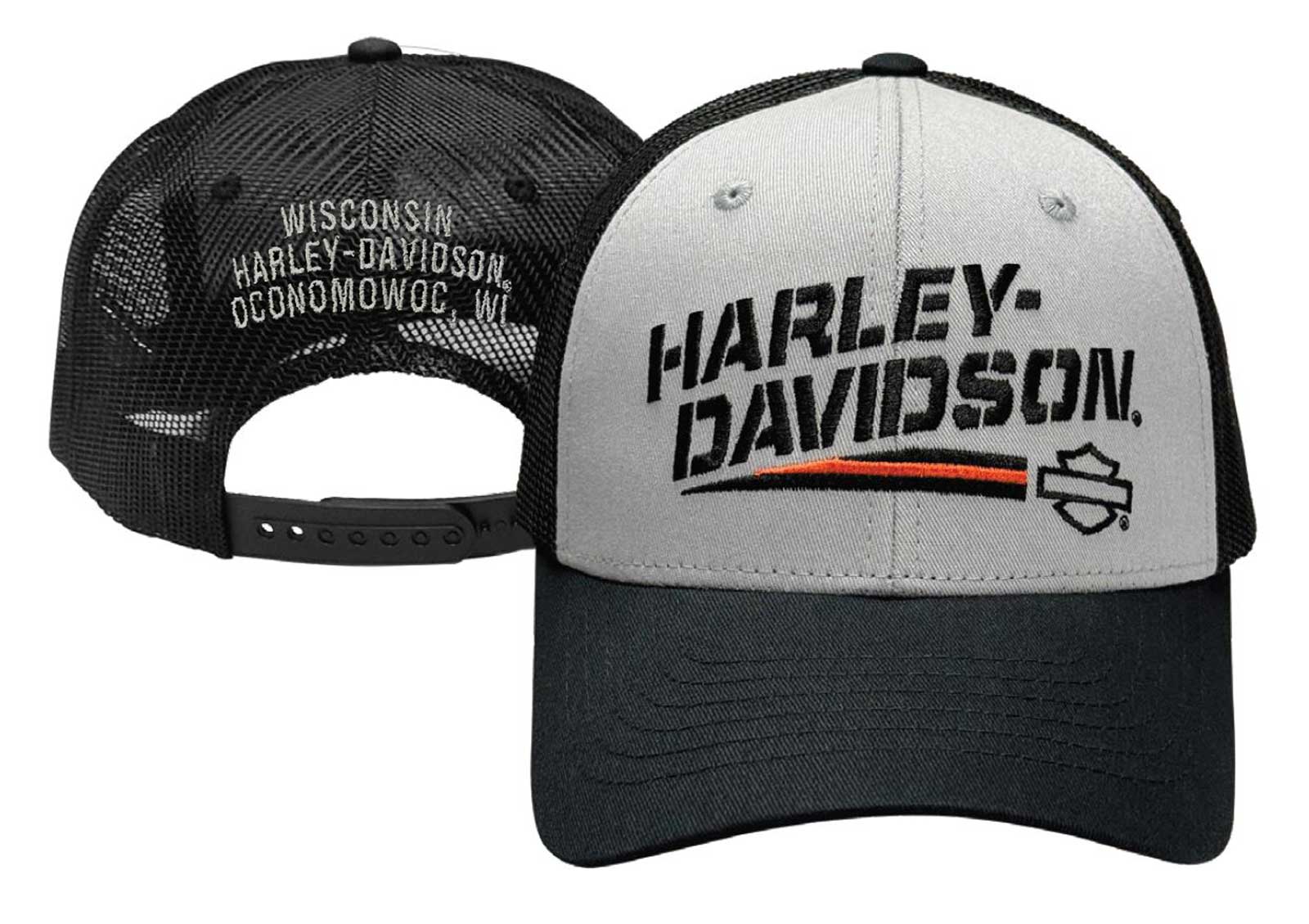 Harley-Davidson Free Shipping - Harley-Davidson Men's Streak Adjustable Snapback Trucker Hat, Black/Gray - Free Shipping on many products plus Orders Over $99