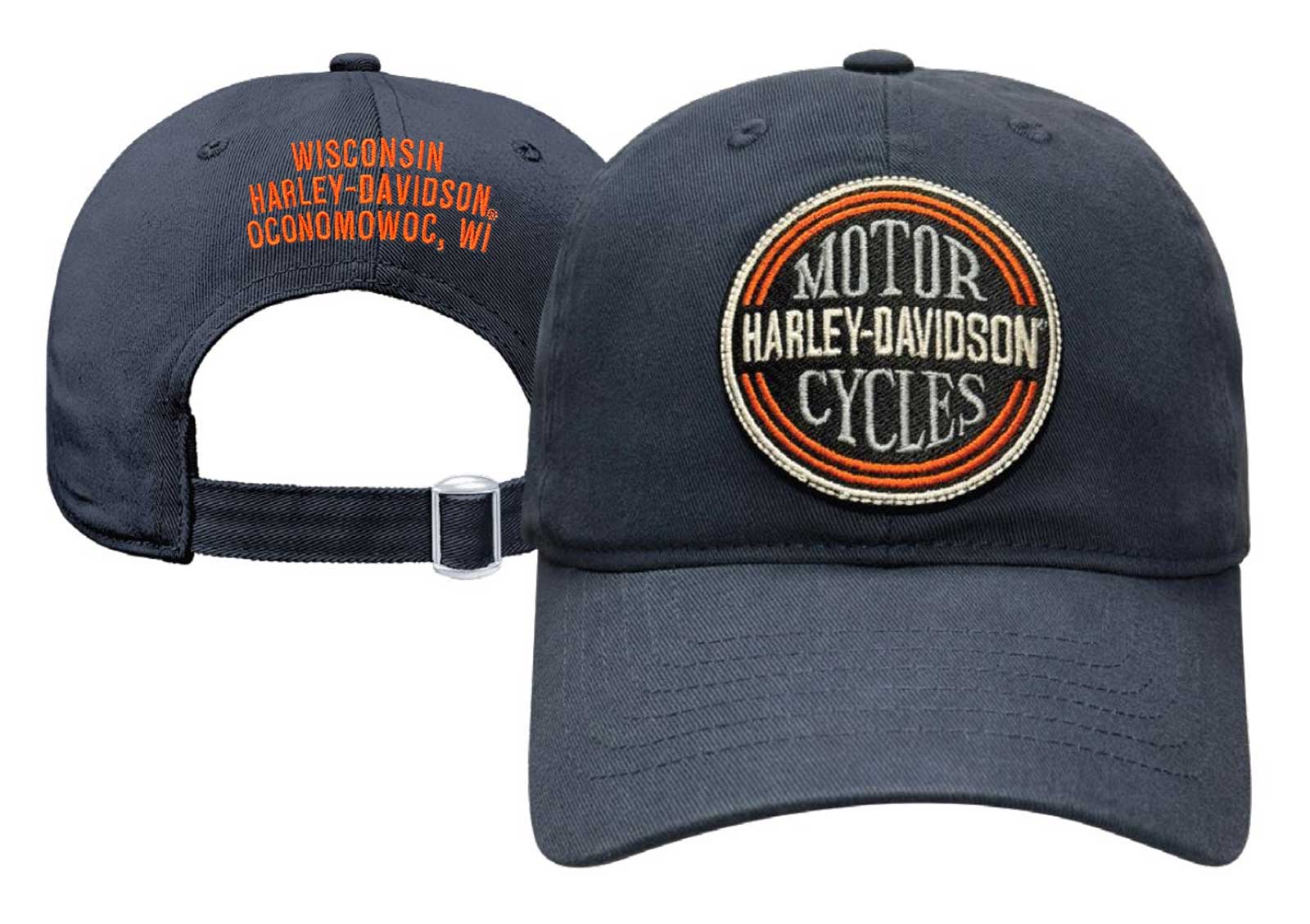 Harley-Davidson Free Shipping - Harley-Davidson Men's Art Deco Adjustable Slide Baseball Hat, Navy Wash - Free Shipping on many products plus Orders Over $99