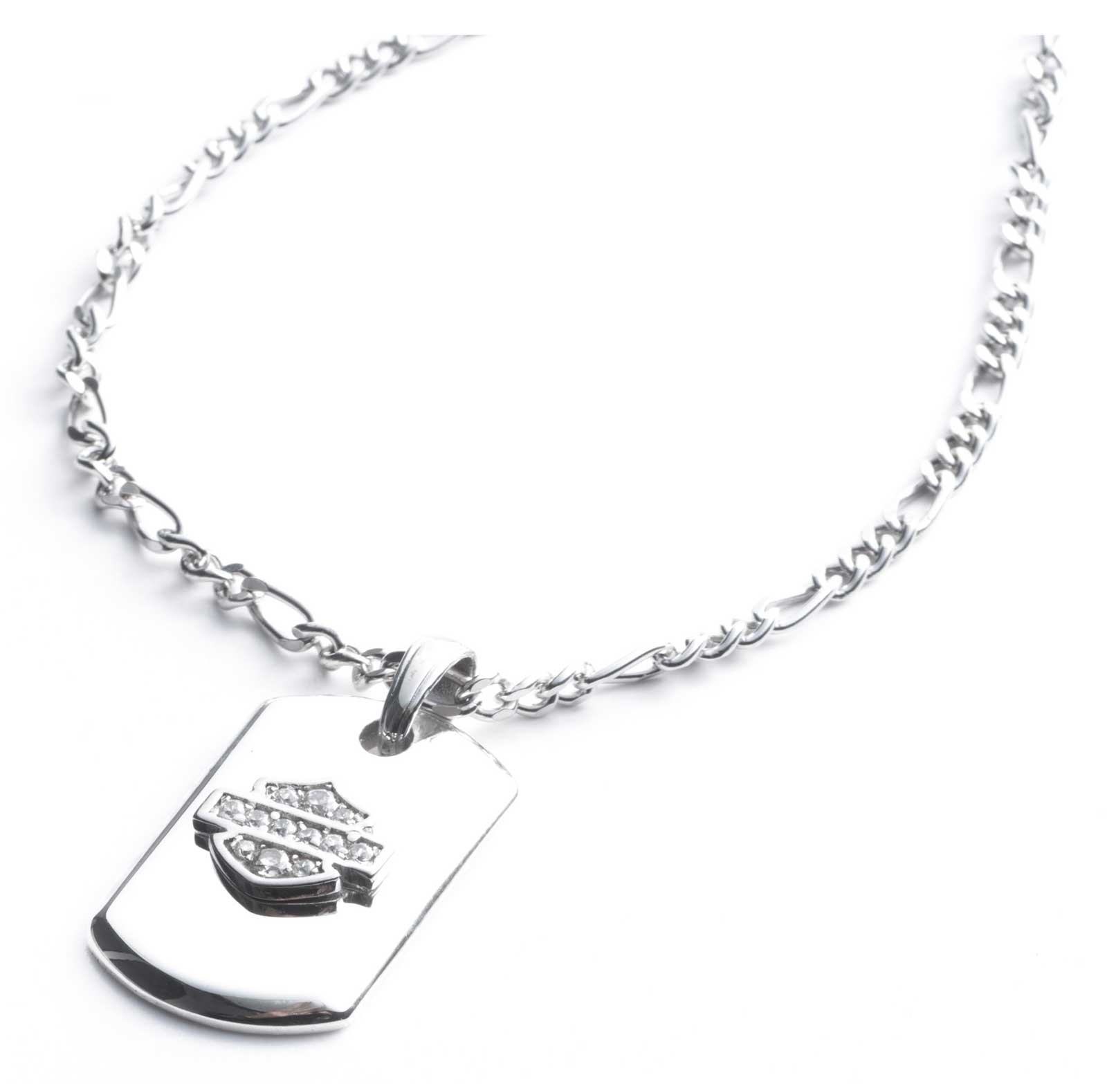 Harley-Davidson Free Shipping - Harley-Davidson Women's 16in Crystal Bar & Shield Small Dog Tag Pendant Necklace - Free Shipping on many products plus Orders Over $99