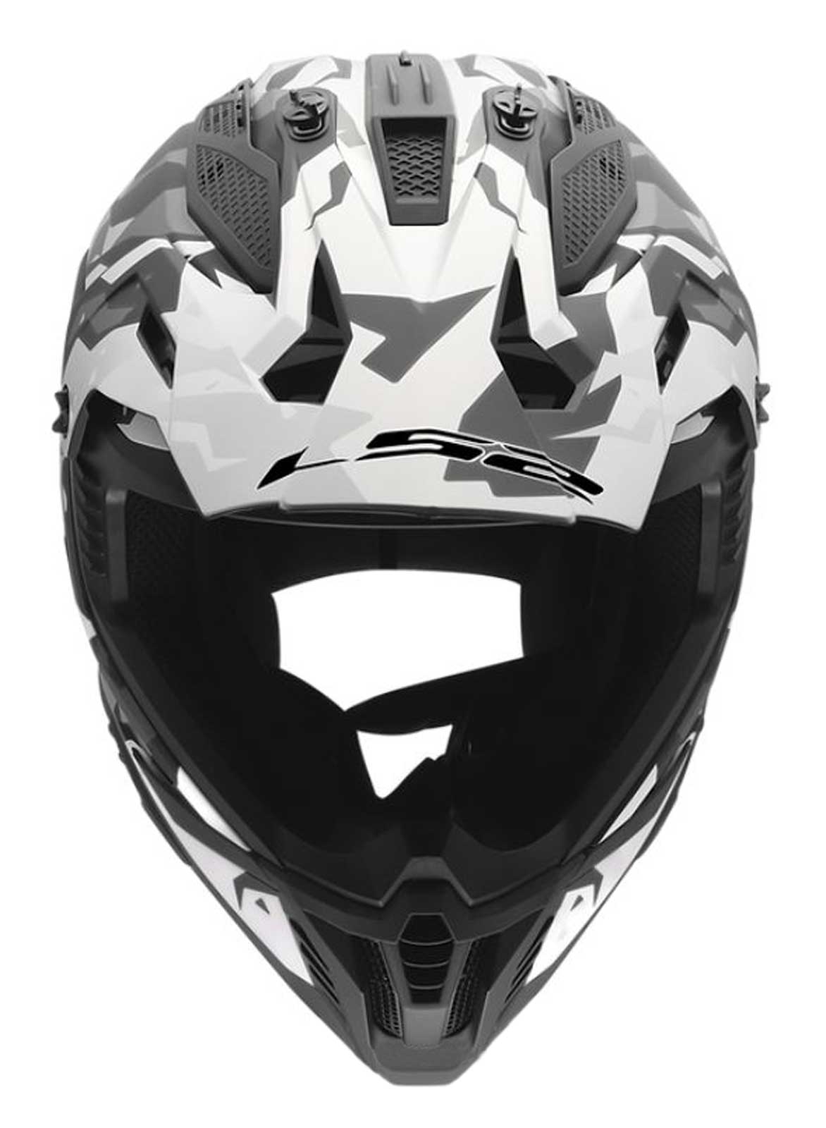 LS2 Helmets Gate II Electra Motocross Motorcycle Helmet, Matte Black/Gray - No Hassle Returns at Wisconsin Harley