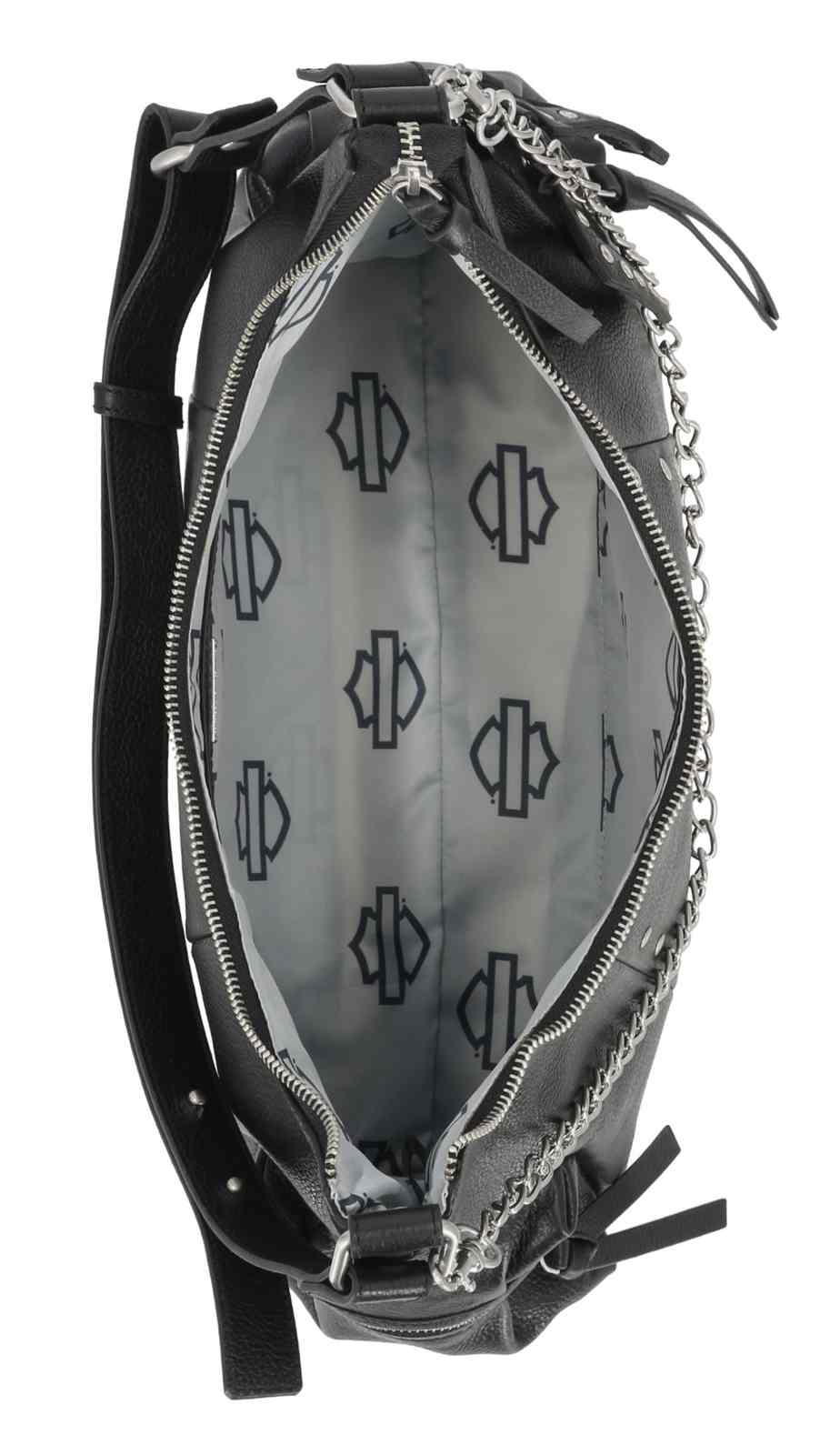 Harley-Davidson☆雑誌・バッグ・バンダナ Harley-Davidson® Women's Deco Chain Genuine Leather Hobo Purse