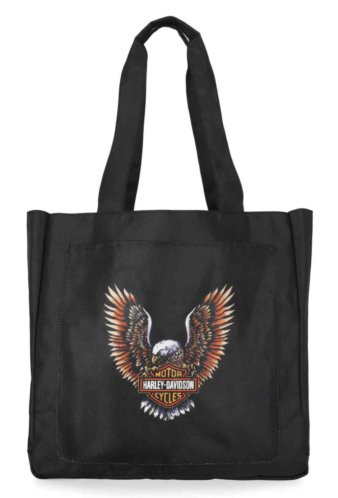 Harley-Davidson Women's Up-Winged Eagle Reversible Polyester Tote Bag, Black - Wisconsin Harley-Davidson