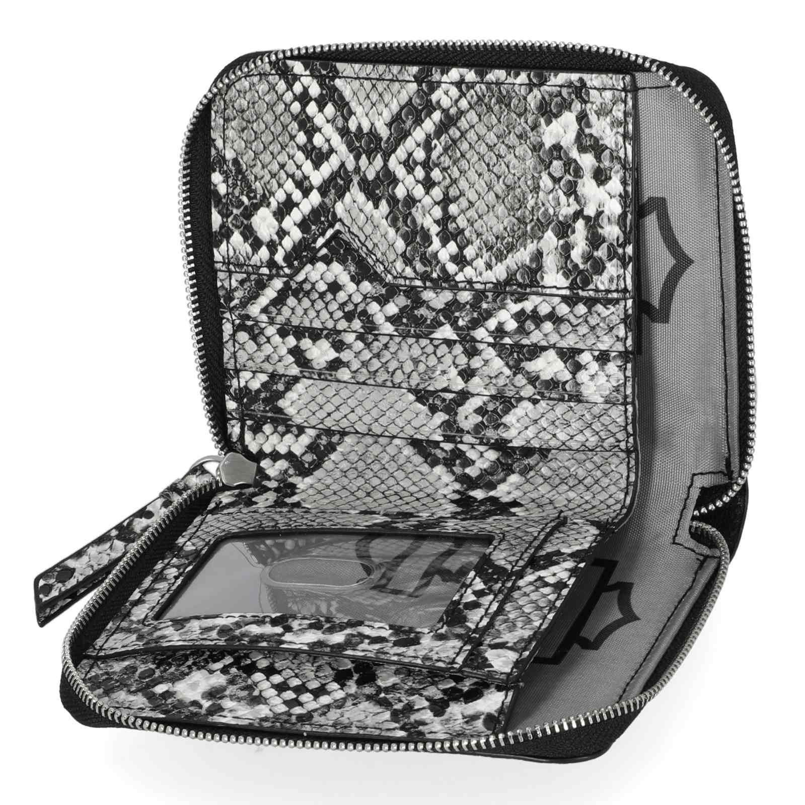 Harley-Davidson Women's Python Print B&S Logo RFID Zip Around Wallet, Black - Largest Selection of Harley-Davidson Products