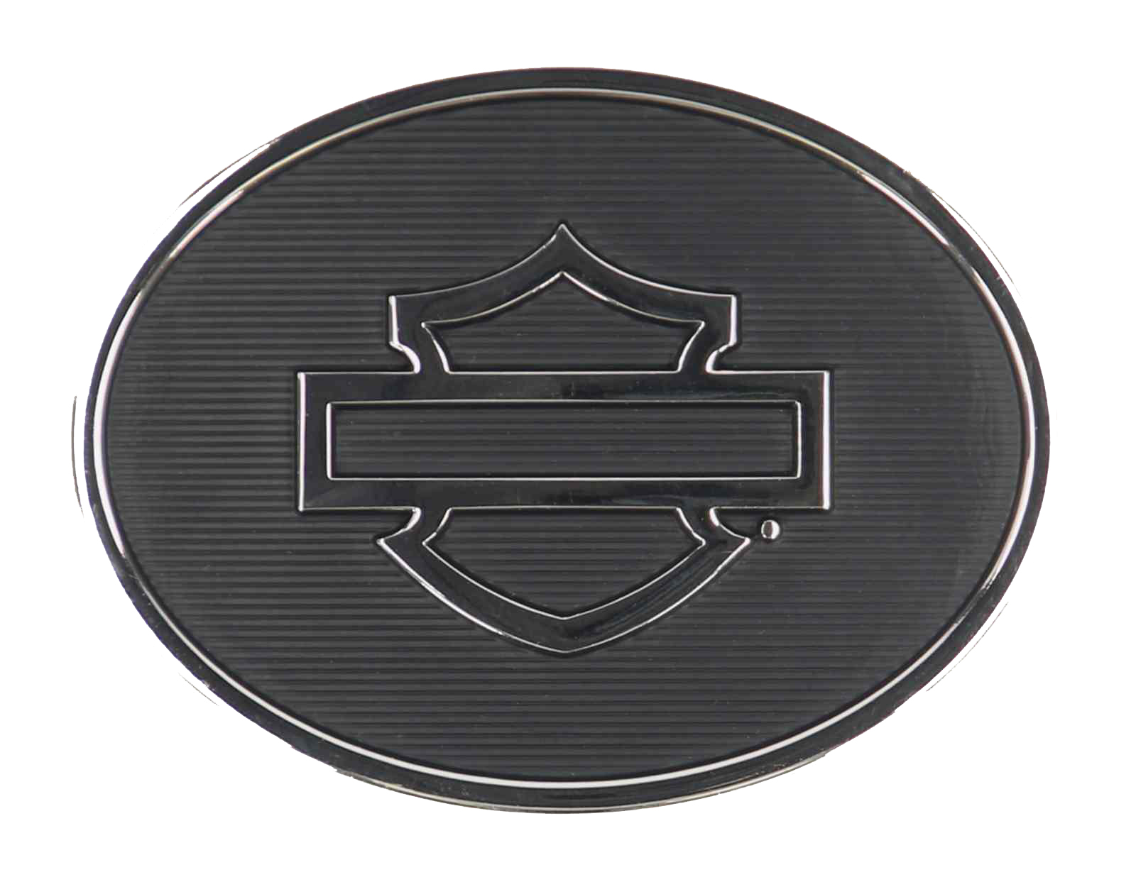 Harley-Davidson Men's Open Bar & Shield Oval Texture Belt Buckle, Black Finish - Wisconsin Harley-Davidson