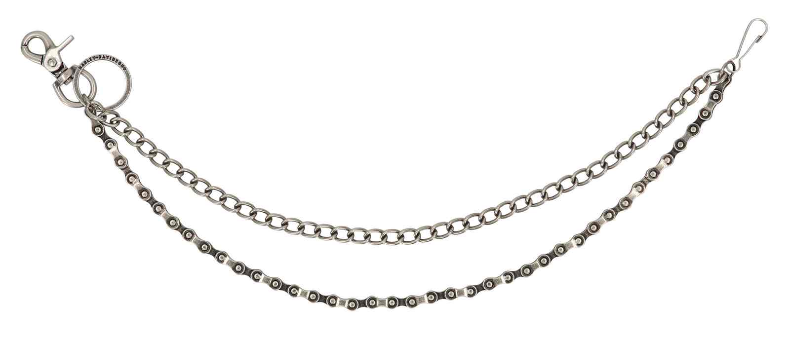 Harley-Davidson Men's 18 inch Double Link Wallet Chain w/ Gunmetal Finish - Wisconsin Harley-Davidson