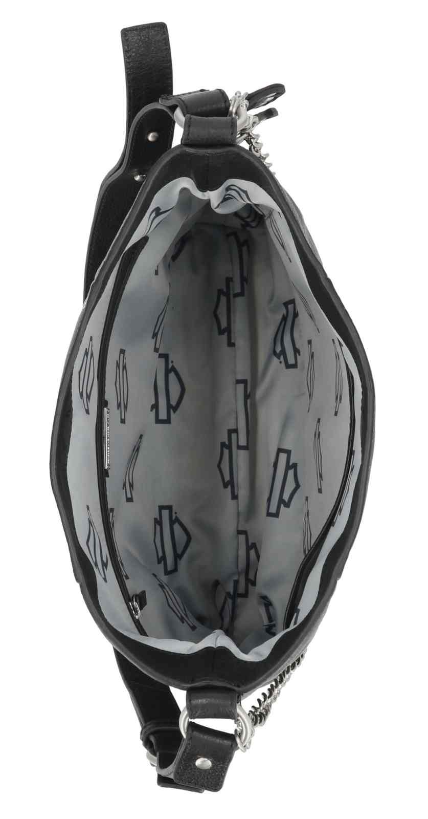 Harley-Davidson Women's Deco Chain Genuine Leather Shoulder Purse, Black - Largest Selection of Harley-Davidson Products