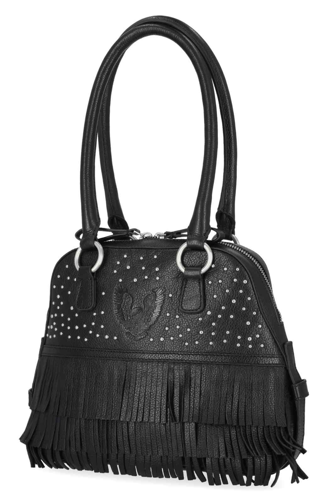 Harley-Davidson Free Shipping - Harley-Davidson Women's Fringe Studded Genuine Leather Satchel Bag, Black - Free Shipping on many products plus Orders Over $99