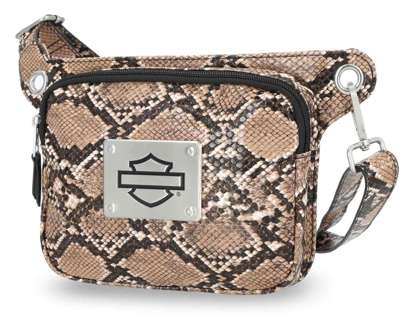Harley-Davidson Free Shipping - Harley-Davidson Women's Python Print B&S Logo Adjustable Waist Bag, Black - Free Shipping on many products plus Orders Over $99