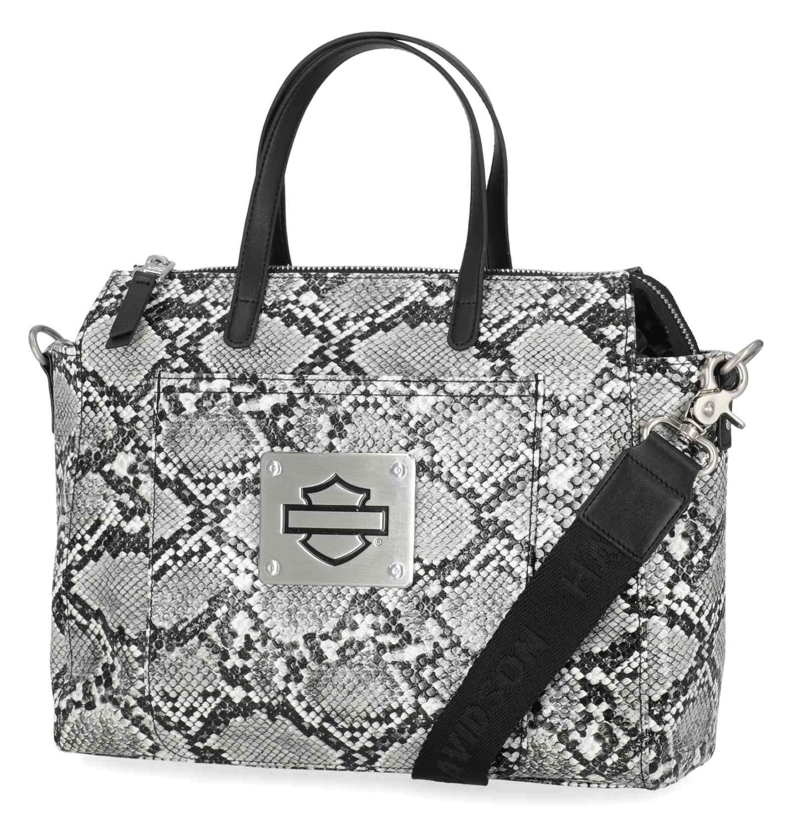 Harley-Davidson Free Shipping - Harley-Davidson Women's Python Print B&S Logo Satchel Purse, Black - Free Shipping on many products plus Orders Over $99