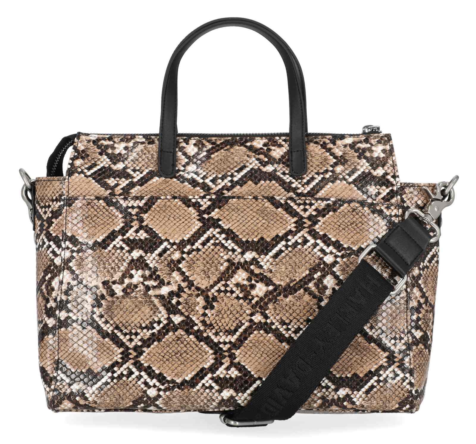 Harley-Davidson Women's Python Print B&S Logo Satchel Purse, Brown - No Hassle Returns at Wisconsin Harley