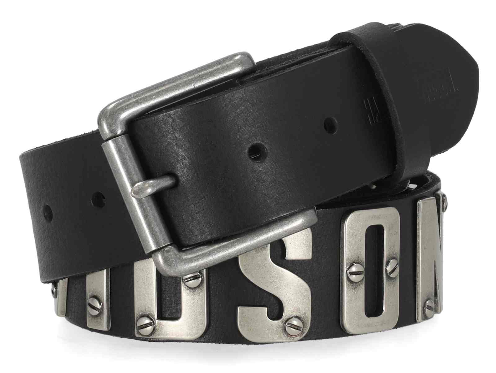 Harley-Davidson Men's Metal H-D Letters Genuine Leather Belt, Black - Wisconsin Harley-Davidson