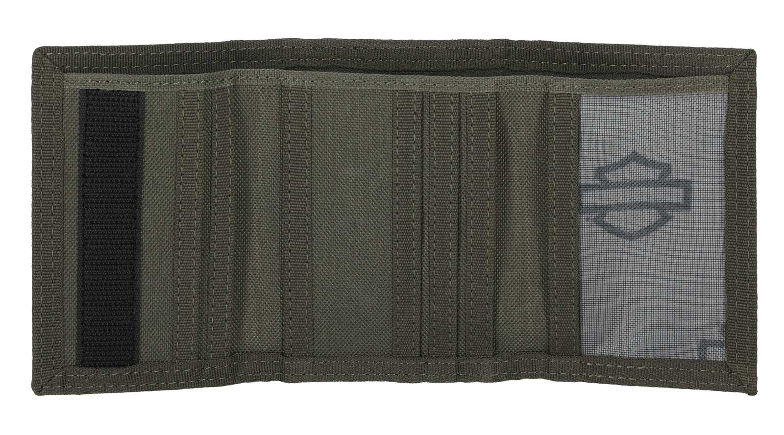Harley-Davidson Men's H-D Arched Script Logo Tri-Fold Polyester Wallet - Green - Largest Selection of Harley-Davidson Products