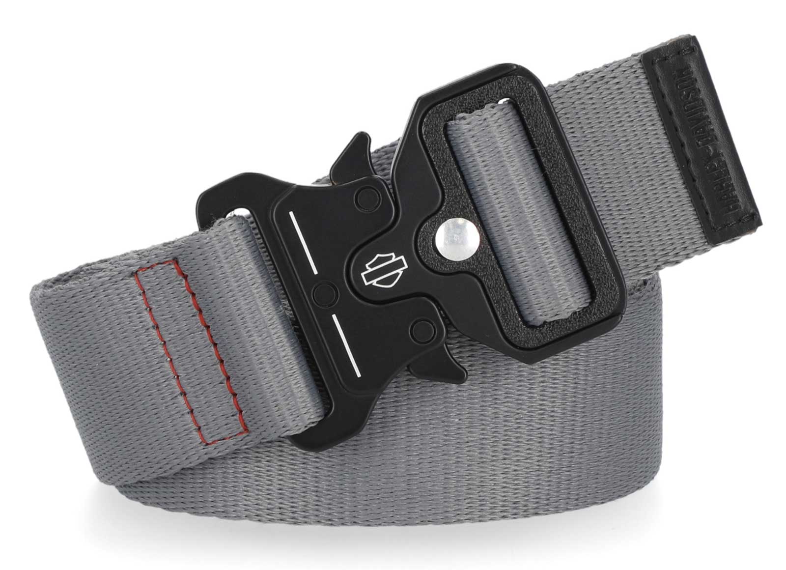 Harley-Davidson Men's Tactical Direct Injection Logo Rubber Patch Nylon Web Belt - Wisconsin Harley-Davidson