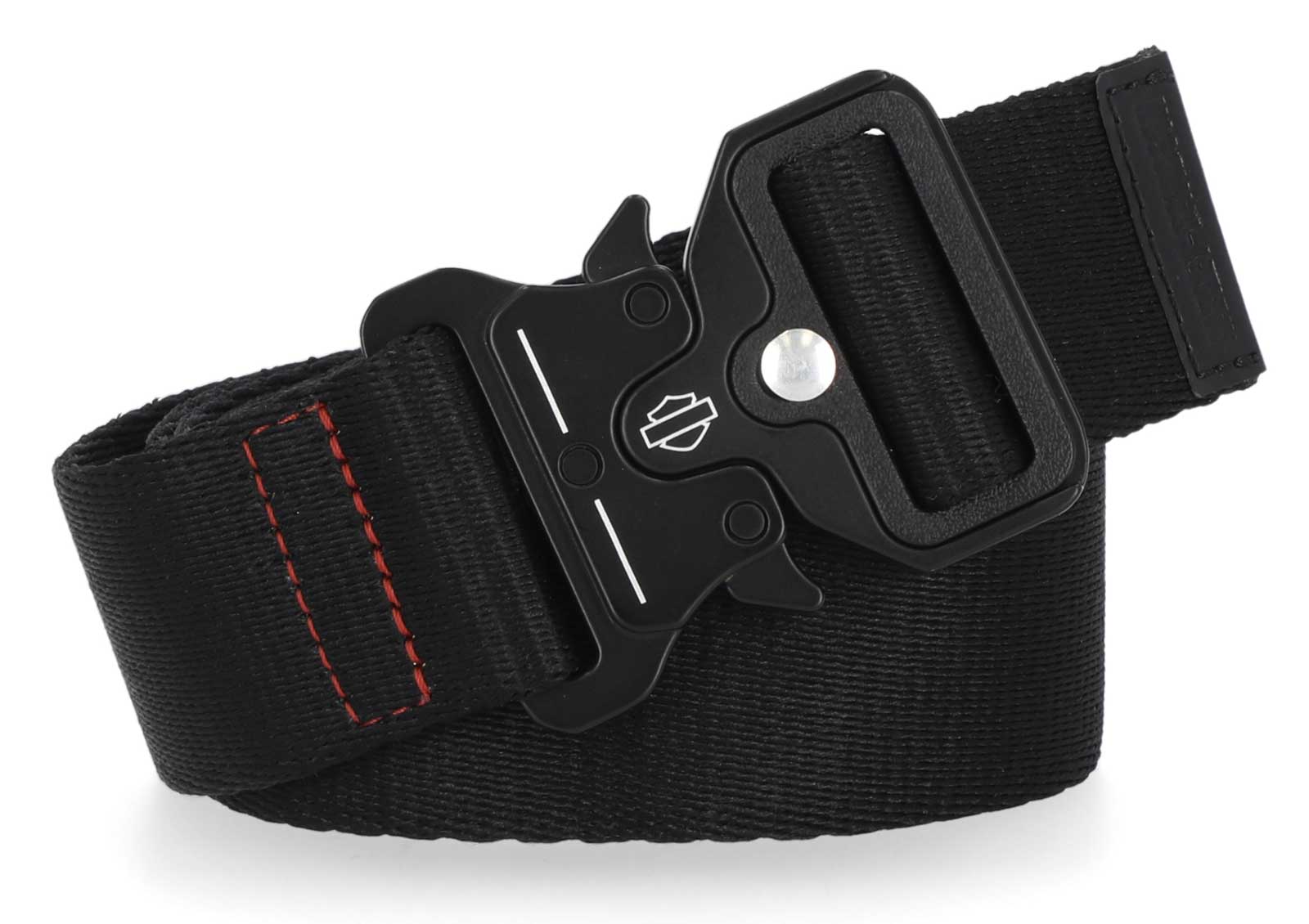 Harley-Davidson Men's Tactical Direct Injection Logo Rubber Patch Nylon Web Belt - Wisconsin Harley-Davidson