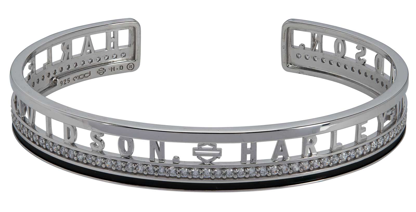 Harley-Davidson Women's Revolve Signature Cuff Bracelet - Sterling Silver - Wisconsin Harley-Davidson