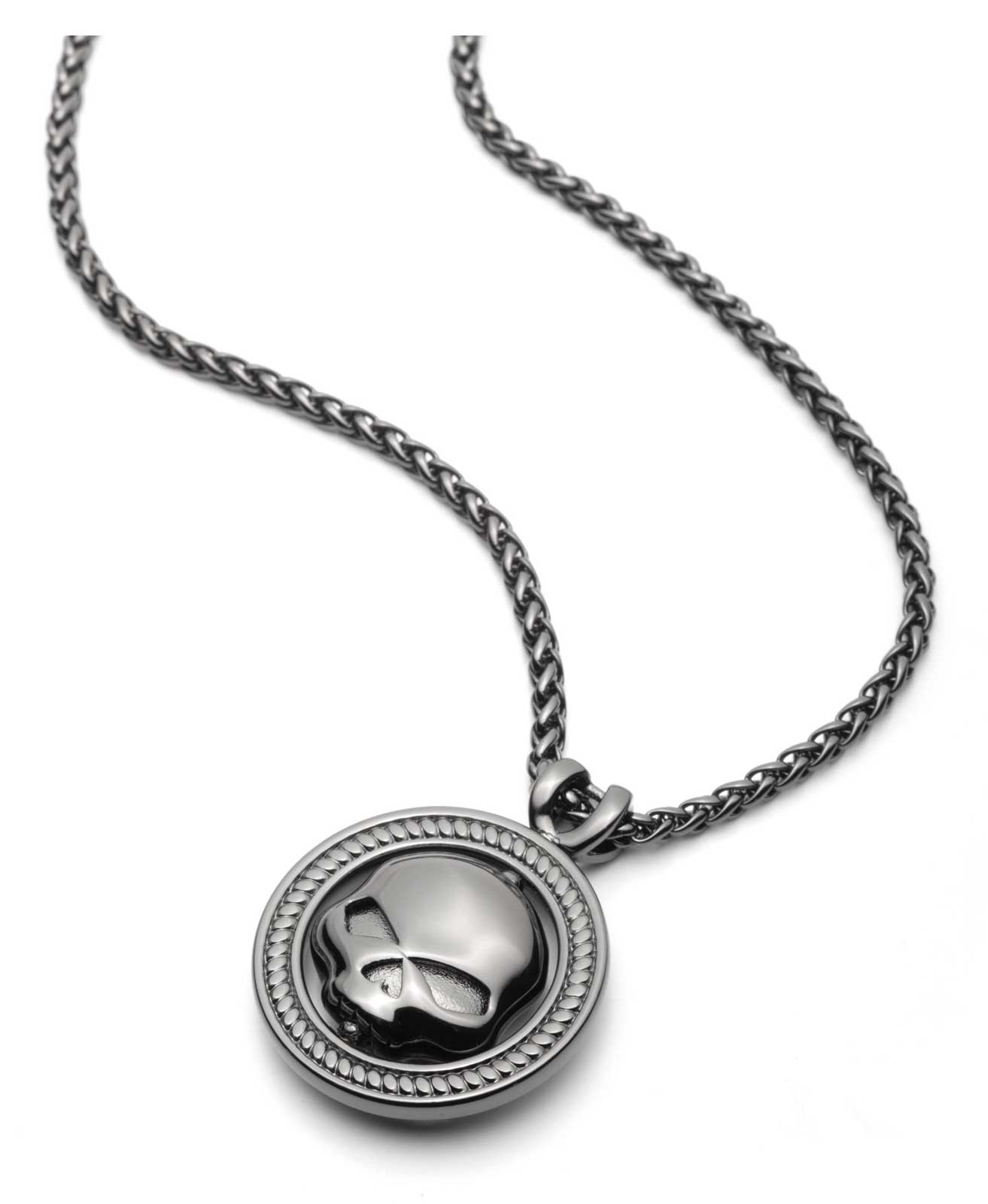 Harley-Davidson Free Shipping - Harley-Davidson Men's 26in Hematite Willie G Skull Logo Stainless Steel Necklace - Free Shipping on many products plus Orders Over $99