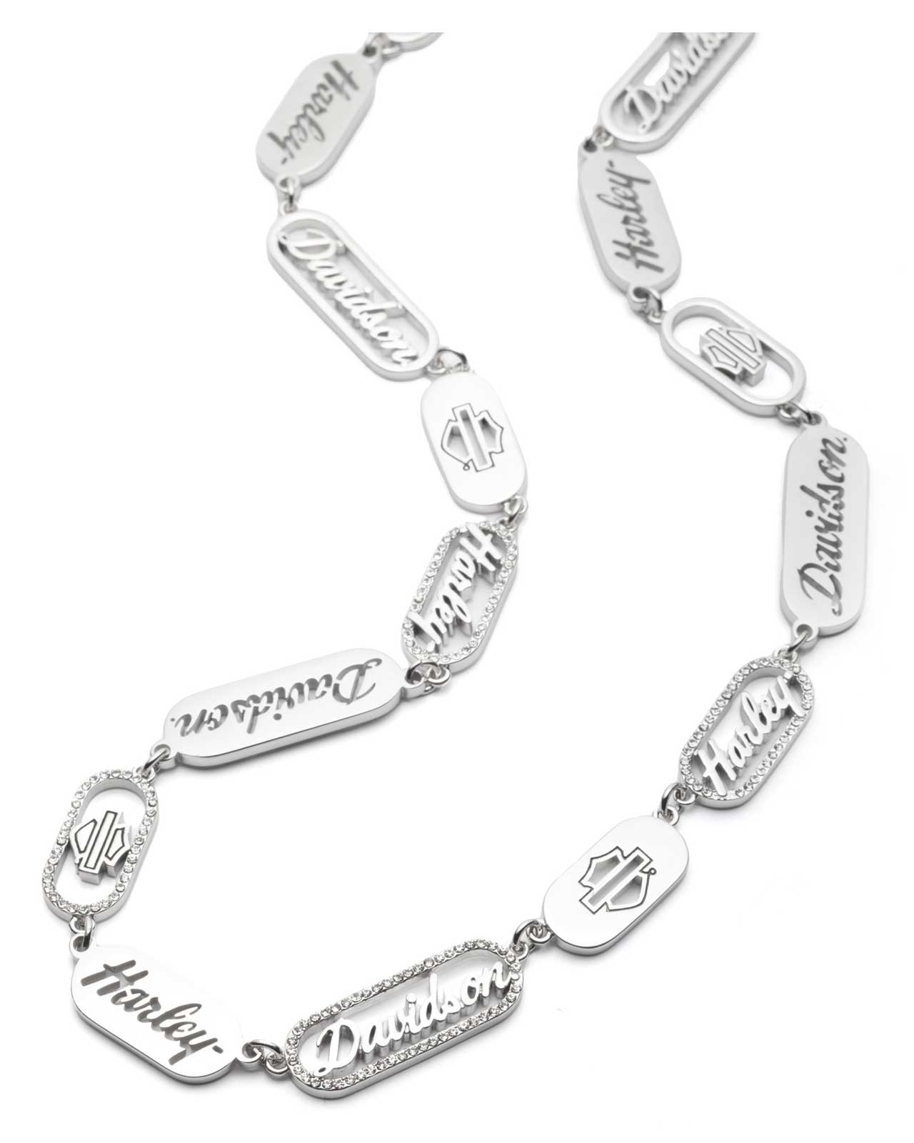 Harley-Davidson Free Shipping - Harley-Davidson Women's 16in Cursive Script Oval Link Collar Necklace, Silver - Free Shipping on many products plus Orders Over $99