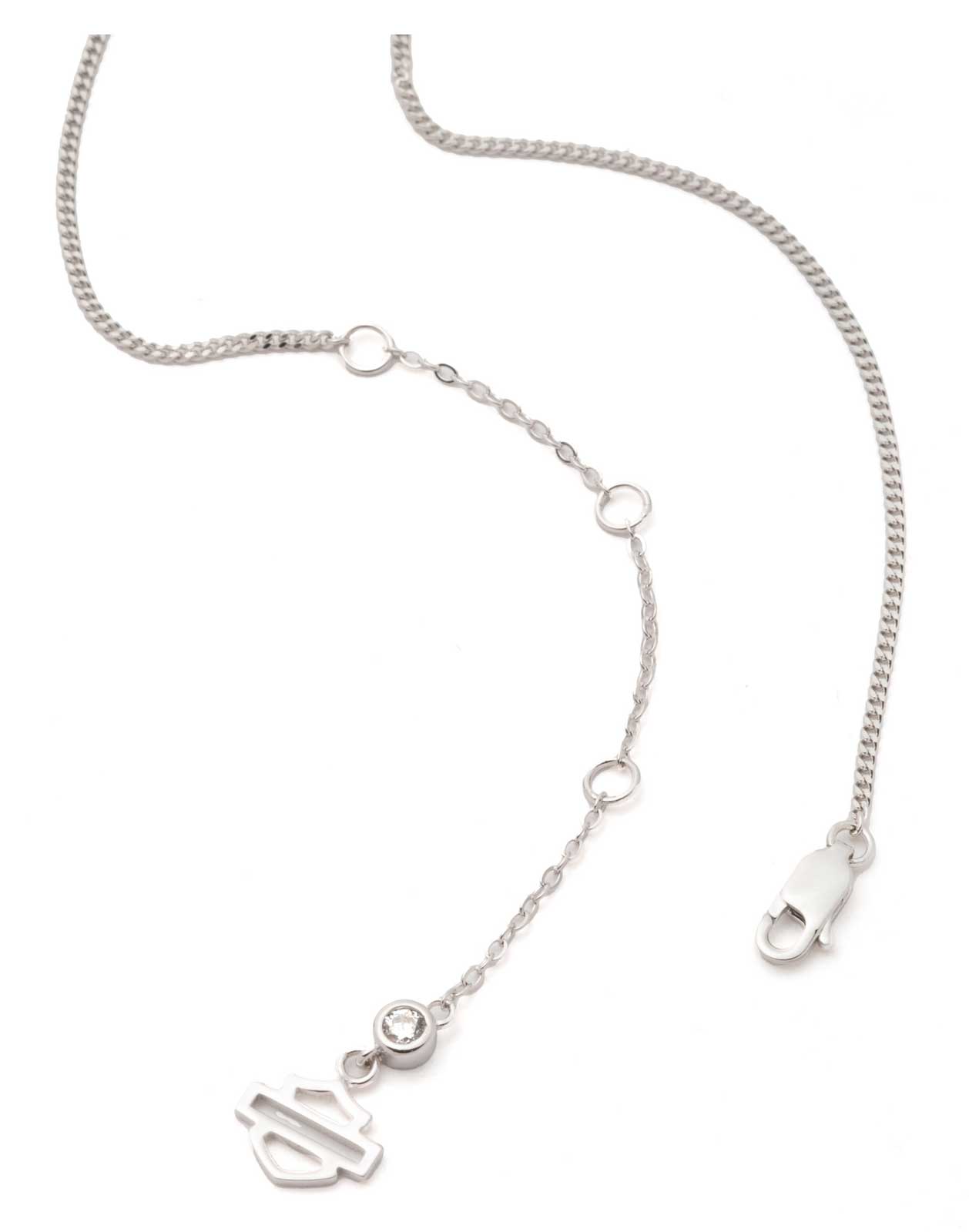 Harley-Davidson Women's 16 in Bar & Shield Double Twist Crystal Pendant Necklace - No Hassle Returns at Wisconsin Harley