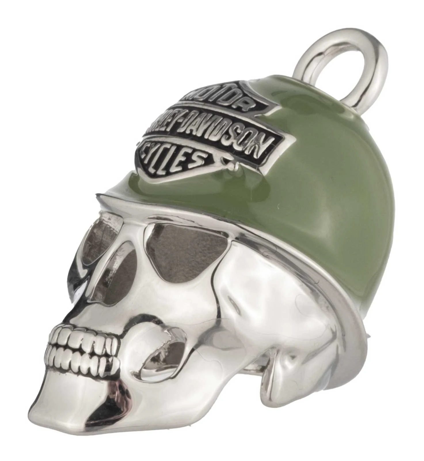 Harley-Davidson Free Shipping - Harley-Davidson Military Style Bar & Shield Helmet Skull Ride Bell, Silver/Green - Free Shipping on many products plus Orders Over $99