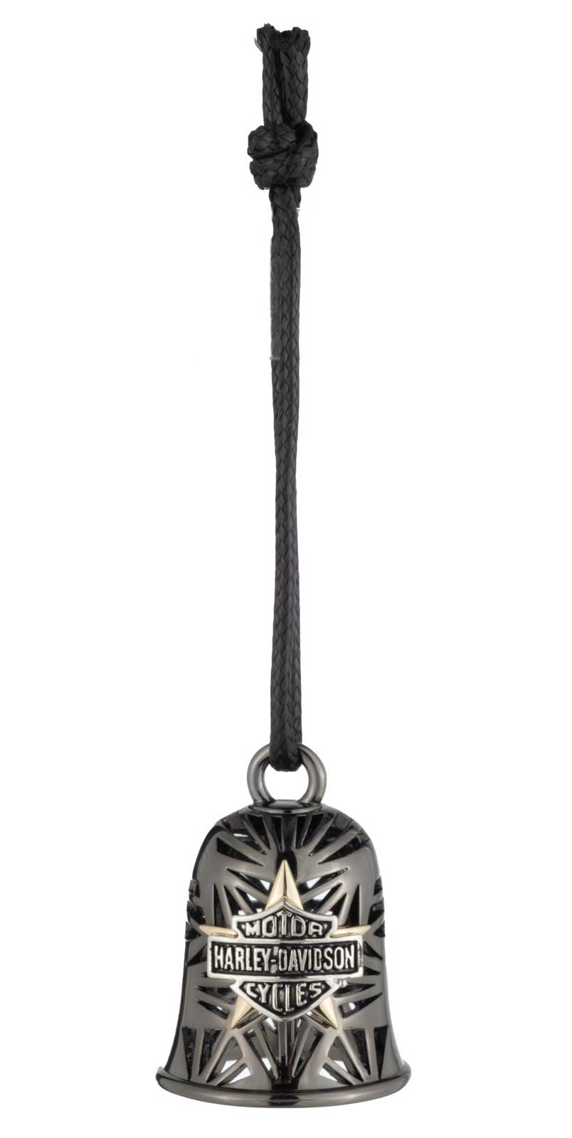 Harley-Davidson Tri-Tone Plated Star Cut-Out Bar & Shield Logo Ride Bell - No Hassle Returns at Wisconsin Harley