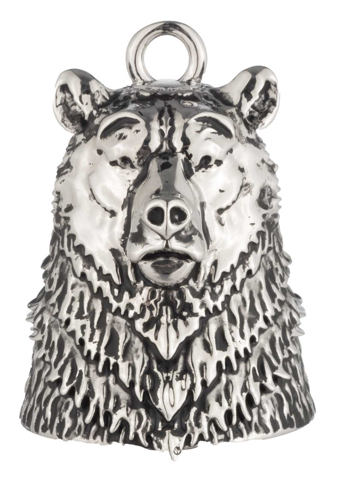 Harley-Davidson Sculpted Bear Head Bar & Shield Logo Ride Bell, Silver - Wisconsin Harley-Davidson