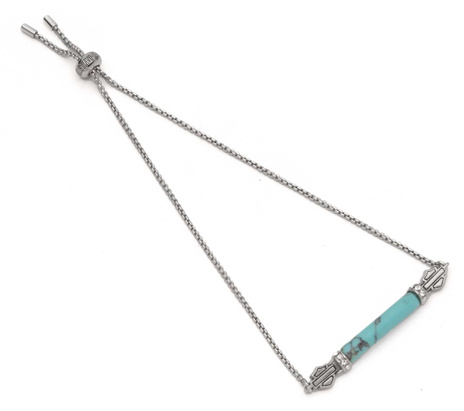 Harley-Davidson Free Shipping - Harley-Davidson Women's Recon Turquoise Stone Adjustable Slider Bracelet, Silver - Free Shipping on many products plus Orders Over $99