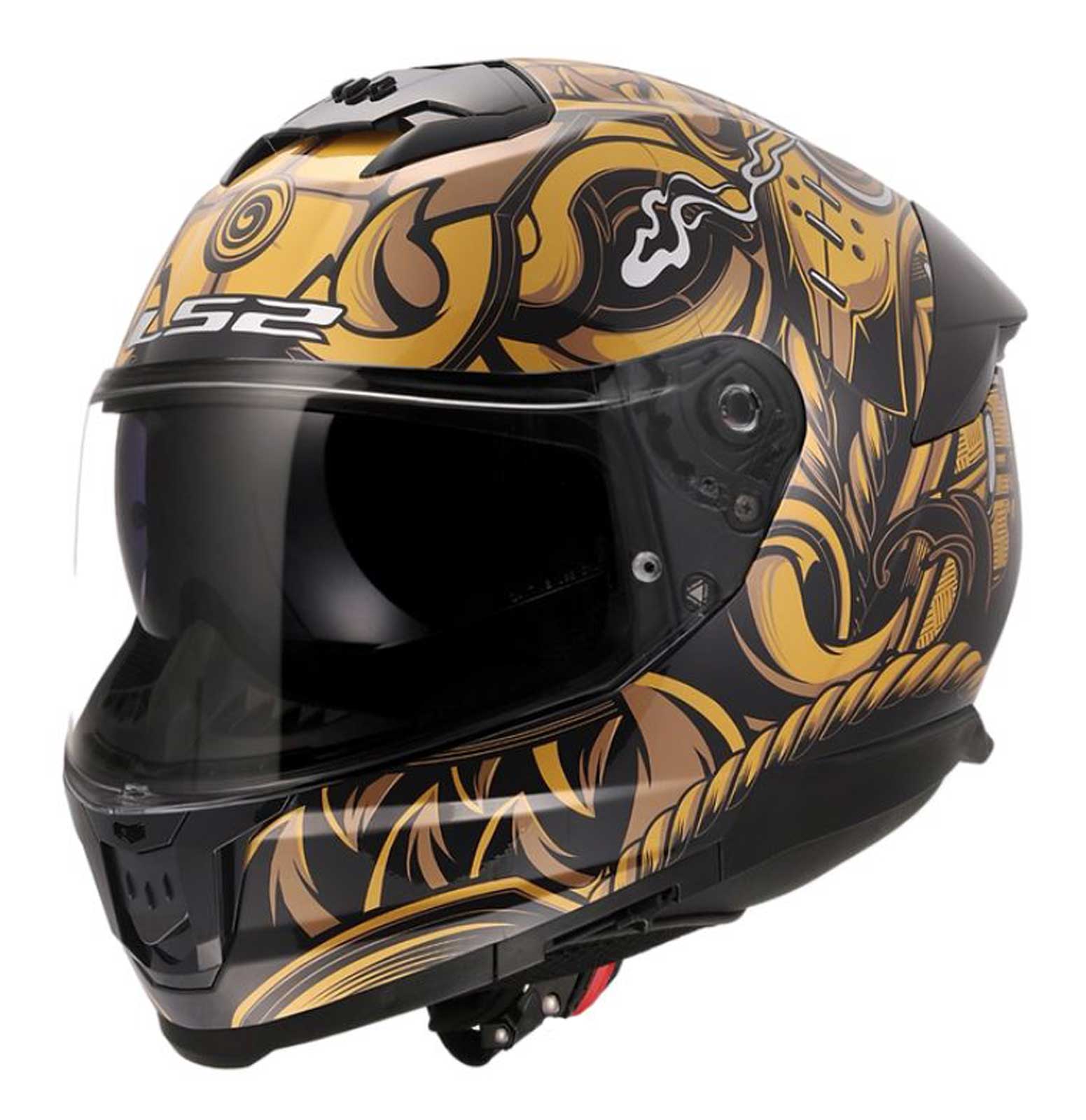 LS2 Helmets Stream II Samurai Full Face Motorcycle Helmet, Gloss Black/Gold - Wisconsin Harley-Davidson
