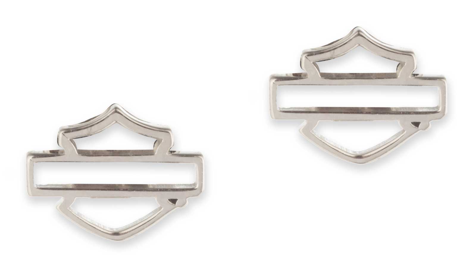Harley-Davidson Women's Open Bar & Shield Logo Sterling Silver Stud Earrings - Wisconsin Harley-Davidson