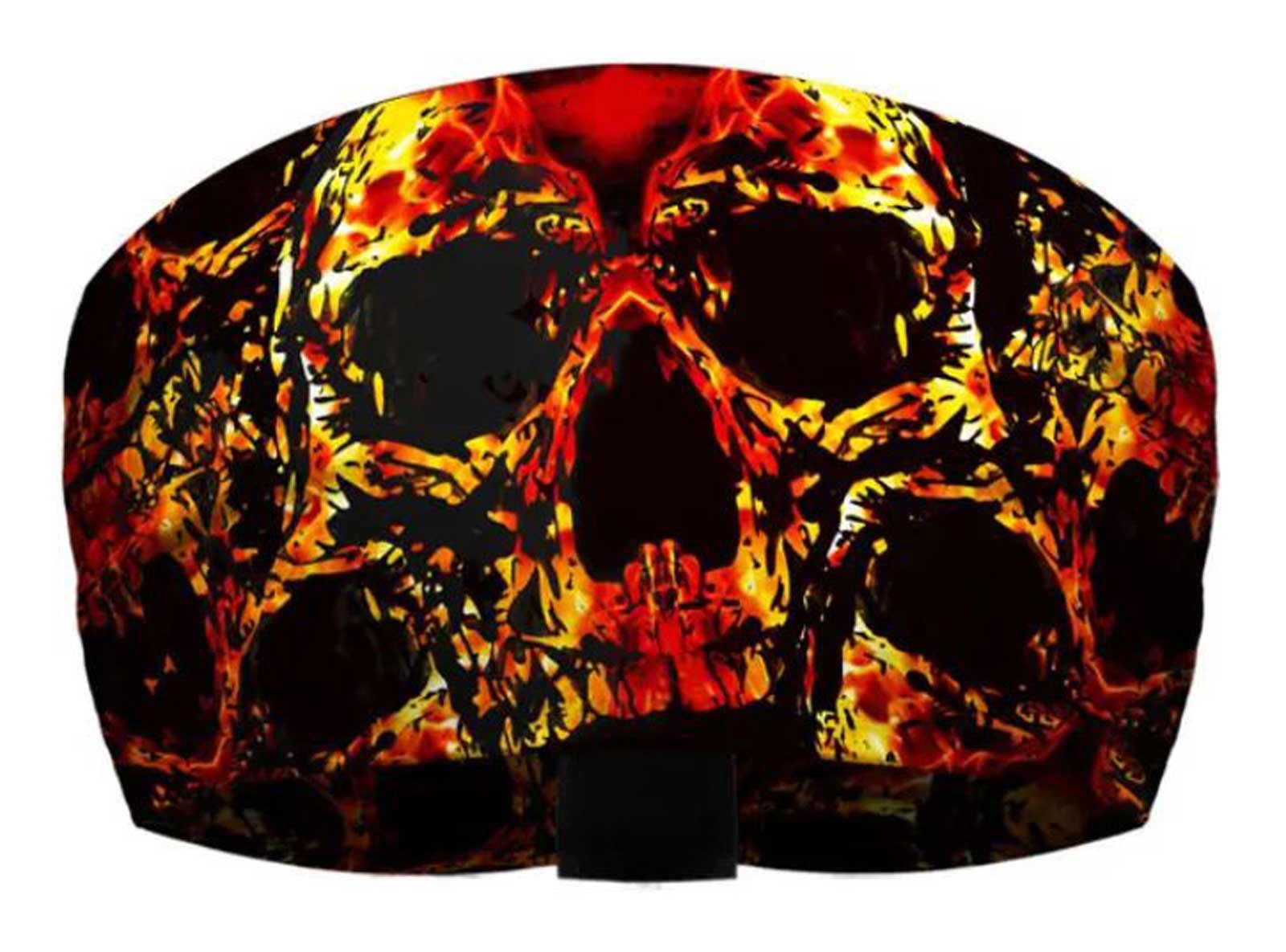 That's A Wrap Men's Oversized Skull Wars Pattern Knotty Band Headwrap, Orange - Wisconsin Harley-Davidson