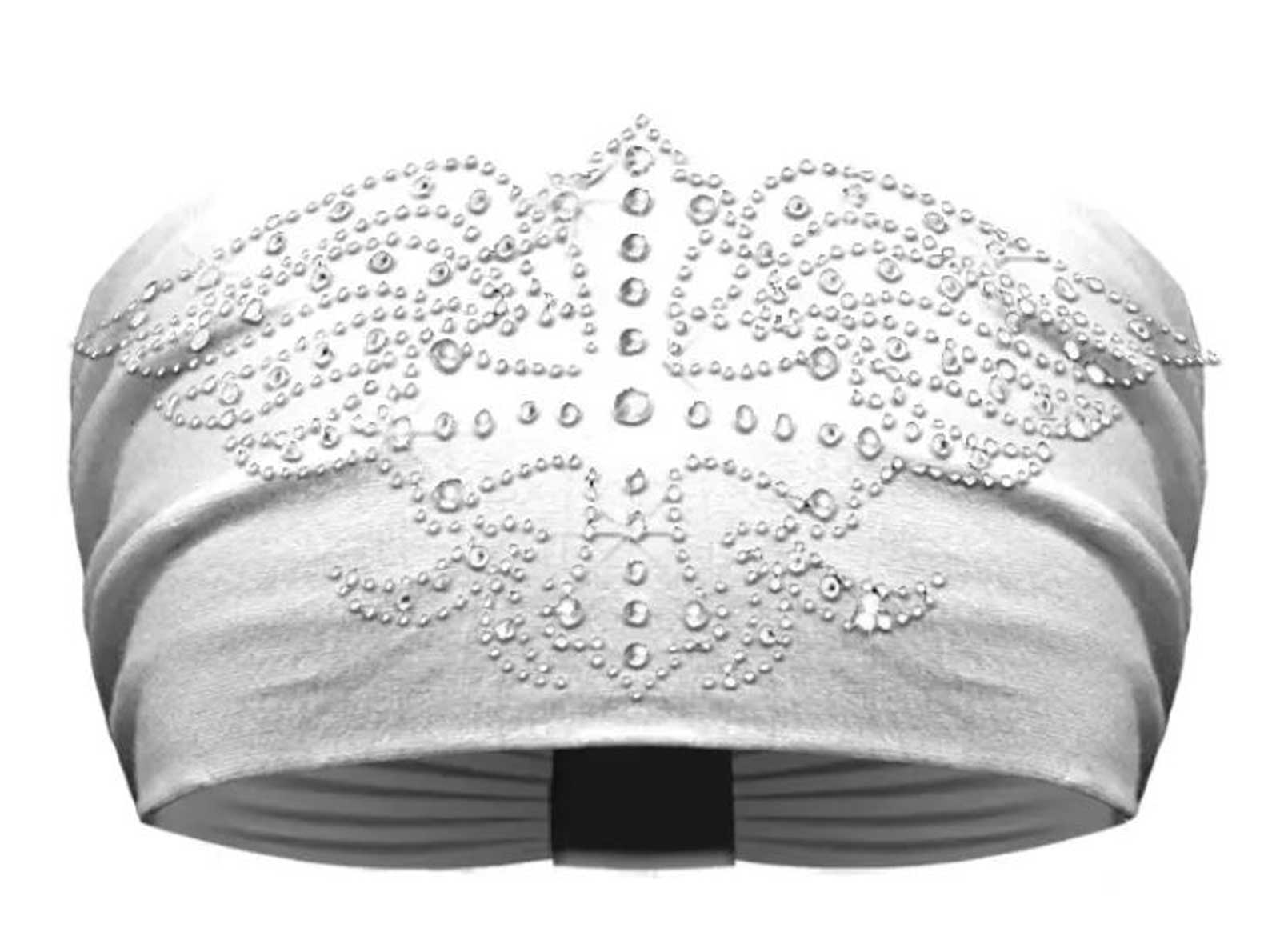 That's A Wrap Women's Urban Cowgirl Rhinestone Knotty Band Headwrap, White - Wisconsin Harley-Davidson