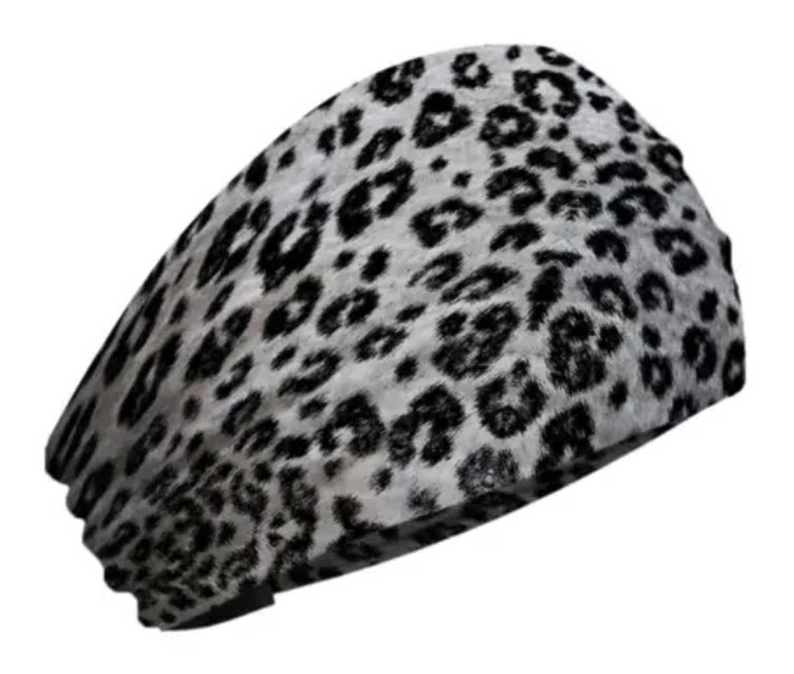That's A Wrap Women's Leopard Print Pattern Knotty Band Headwrap, Black/Gray - Wisconsin Harley-Davidson