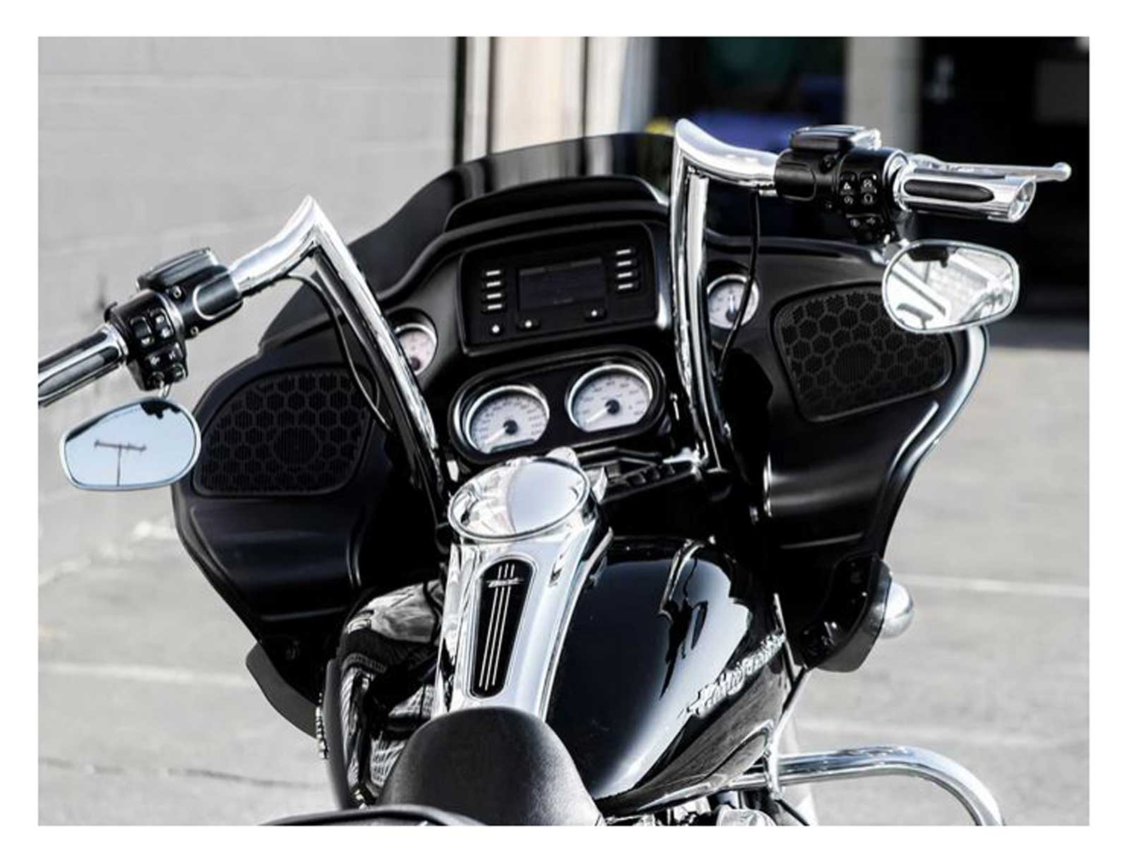 Factory 47 Signature 14 inch Chrome Meathook Handlebar, 2015-2023 Road Glide - No Hassle Returns at Wisconsin Harley
