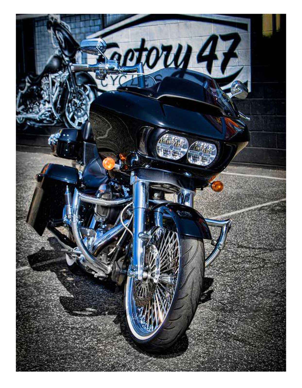 Factory 47 Signature 14 inch Chrome Meathook Handlebar, 2015-2023 Road Glide - Largest Selection of Harley-Davidson Products