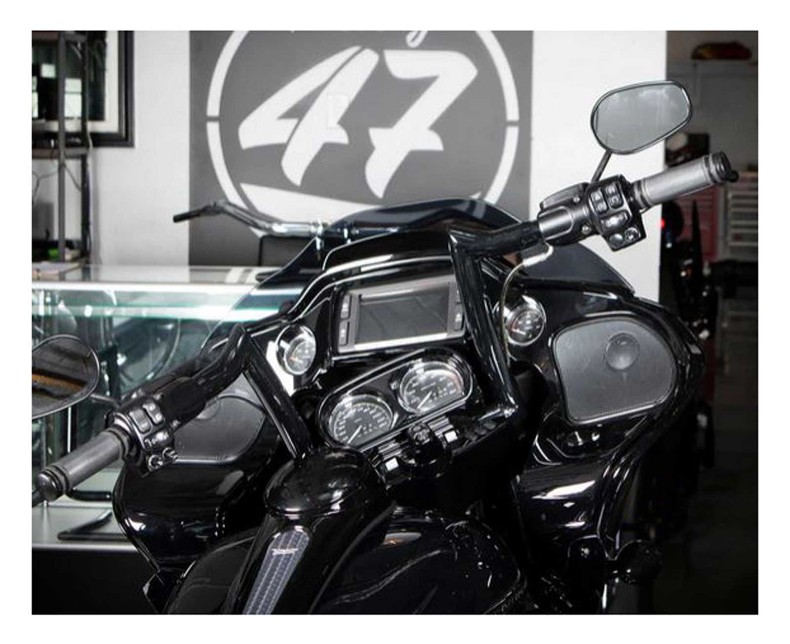Factory 47 Signature 10 inch Black Meathook Handlebar, 2015-2023 Road Glide - No Hassle Returns at Wisconsin Harley