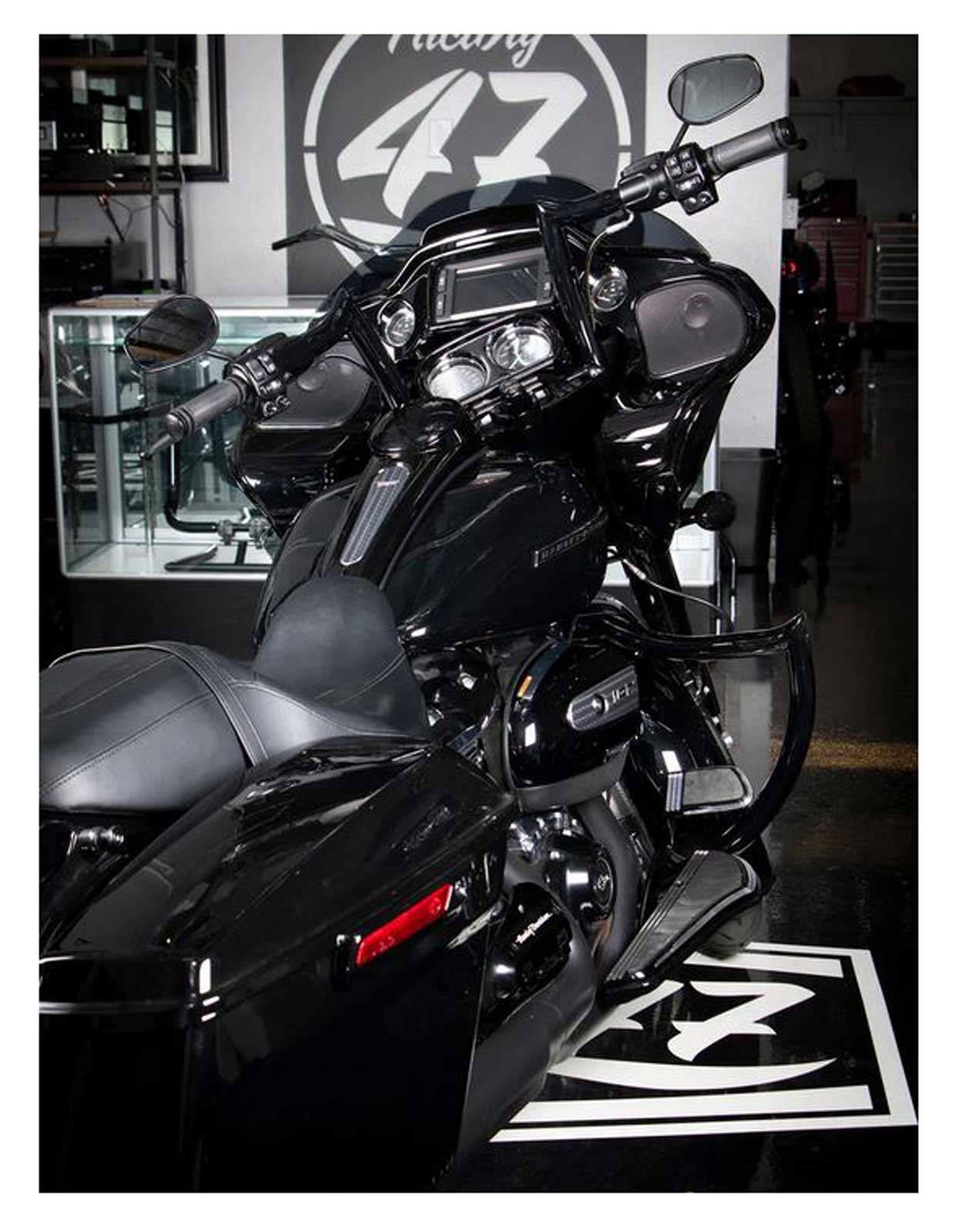 Factory 47 Signature 10 inch Black Meathook Handlebar, 2015-2023 Road Glide - Largest Selection of Harley-Davidson Products