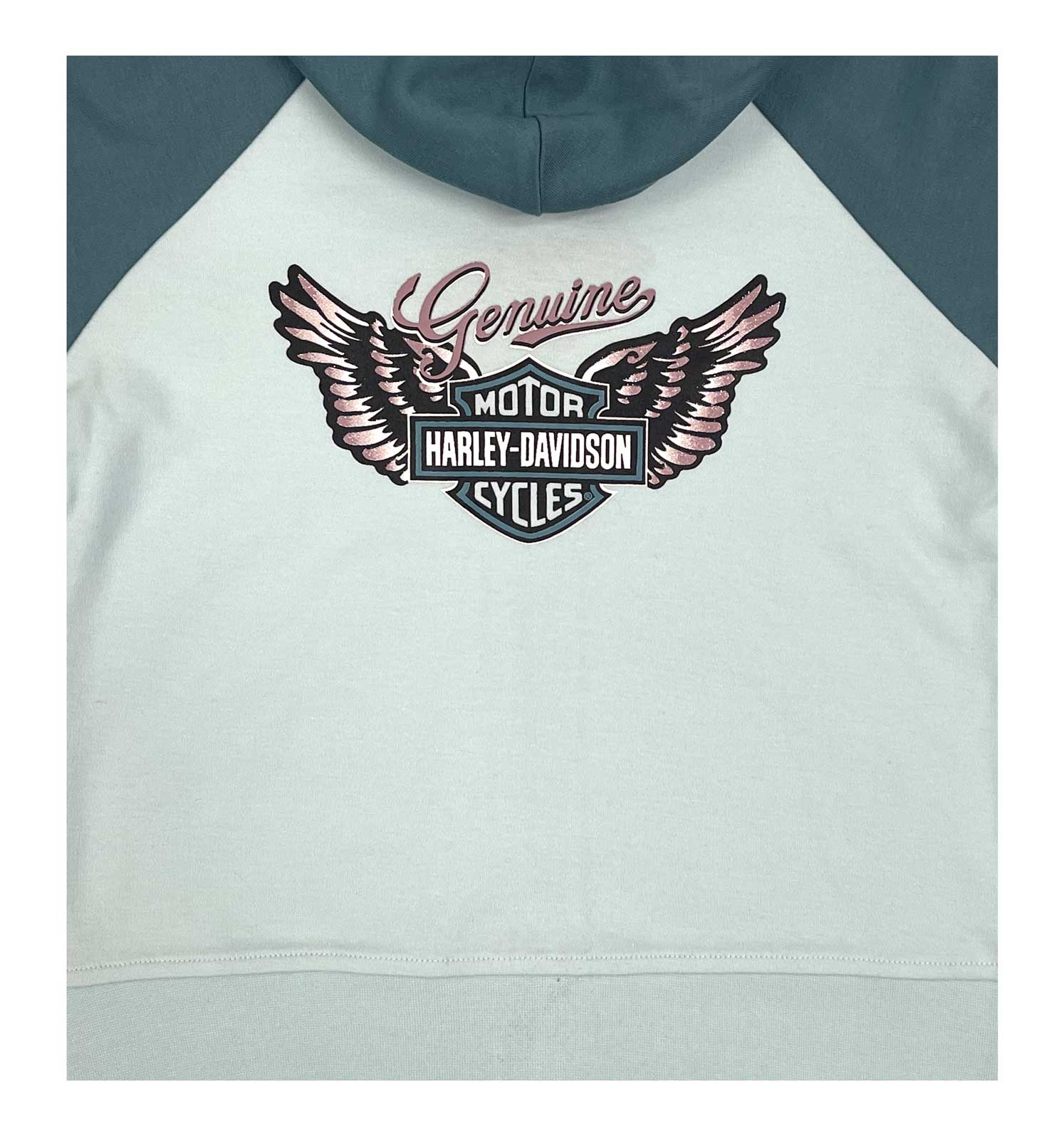 Harley-Davidson Free Shipping - Harley-Davidson Girls' Glittery Knit Colorblocked Zip-Up Hoodie, Blue - Free Shipping on many products plus Orders Over $99
