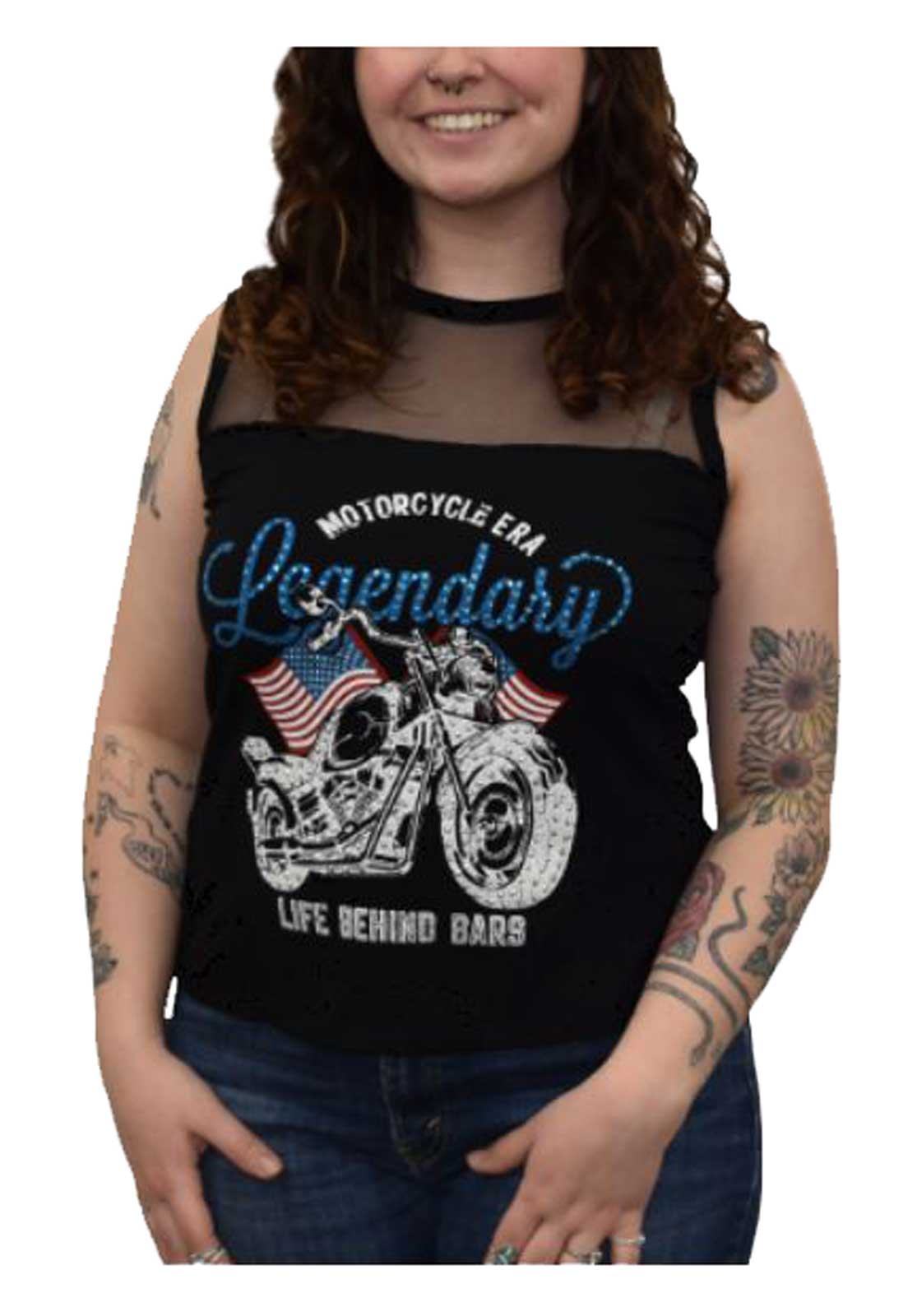 Liberty Wear Women's Embellished Legendary Motorcycle Era Sleeveless Tank Top - Wisconsin Harley-Davidson