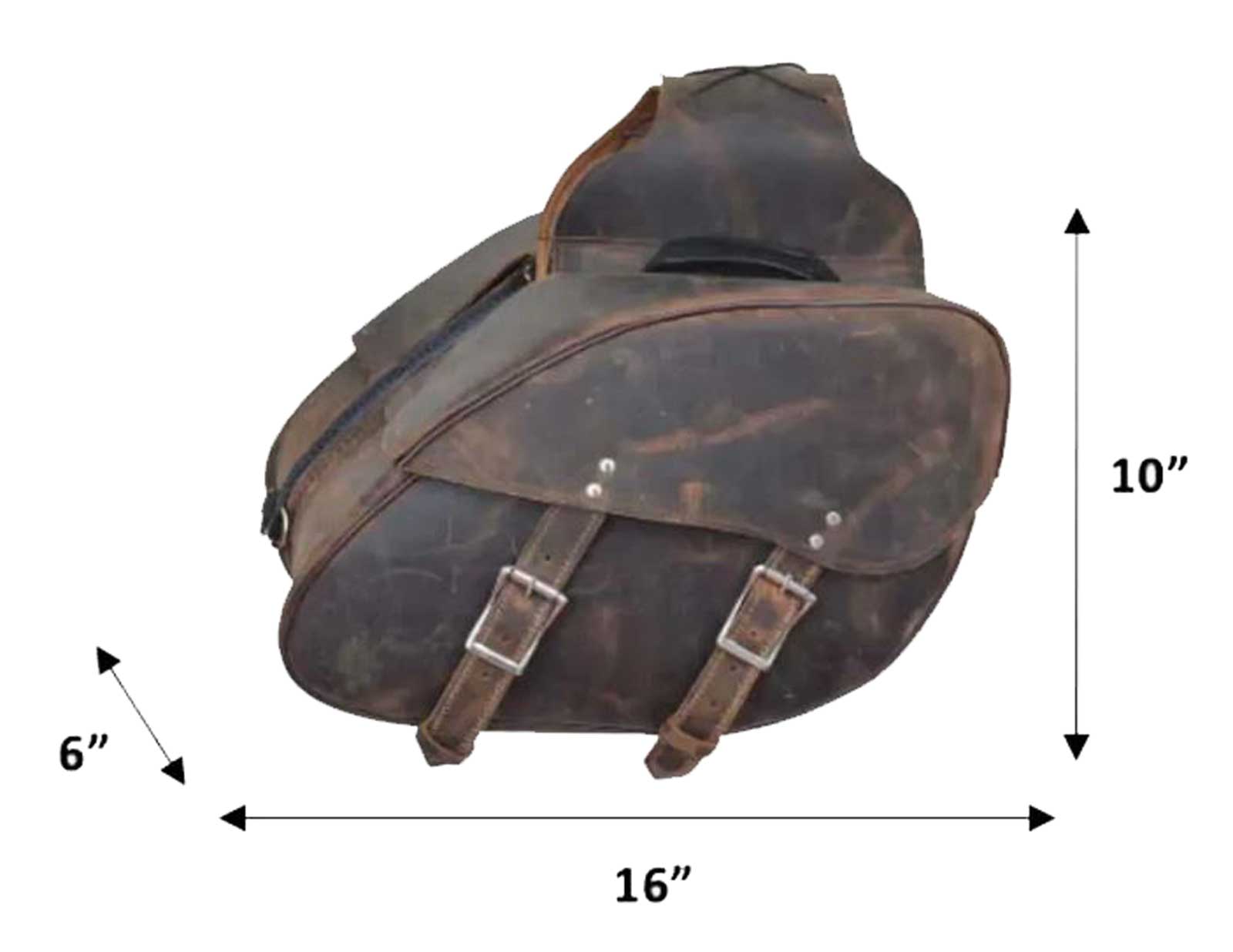 Harley-Davidson Free Shipping - UNIK Rugged & Durable Hard Cowhide Leather Saddle Bag, Distressed Brown - Free Shipping on many products plus Orders Over $99