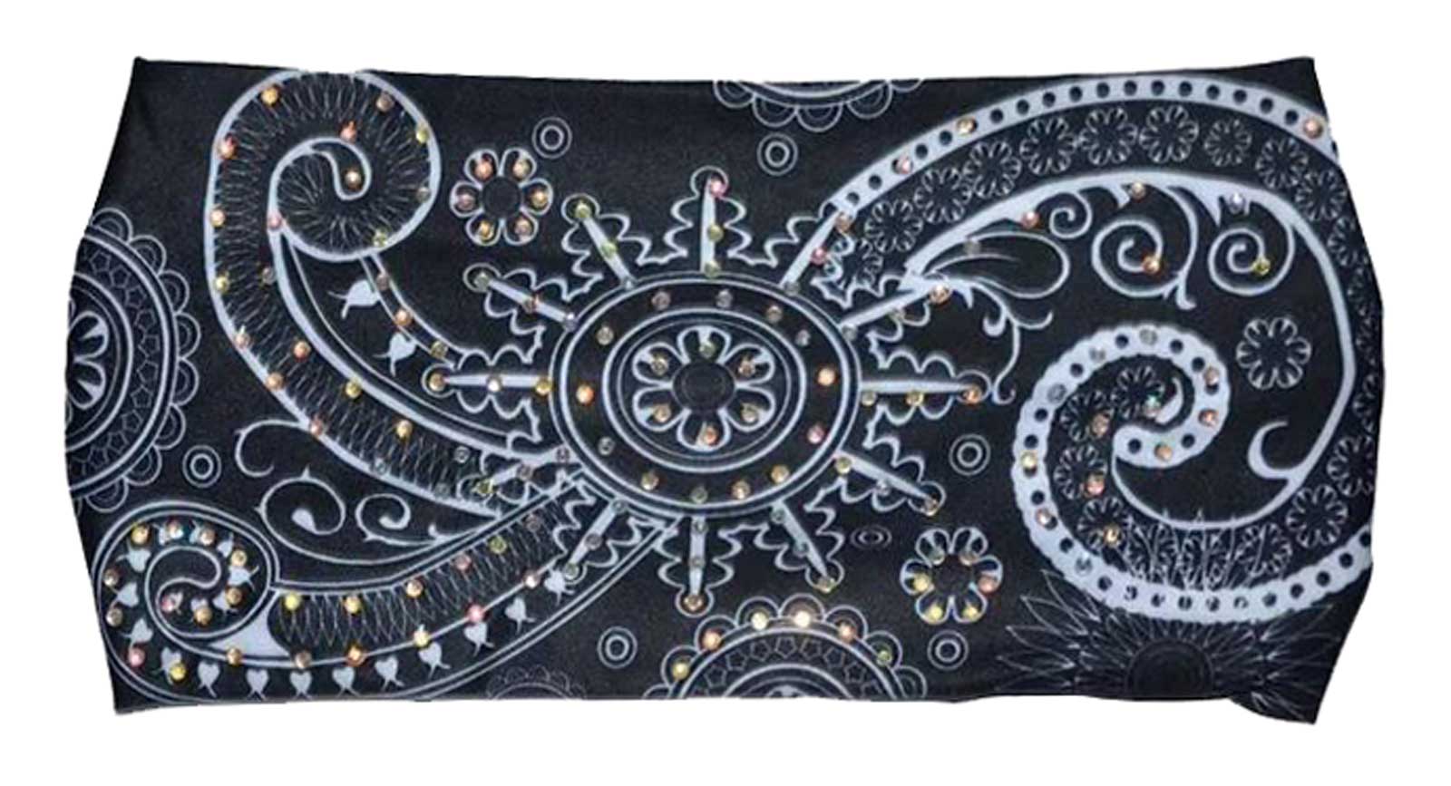 UNIK Ladies Rhinestone Paisley Stylish Moisture-Wicking Headband, Black - Wisconsin Harley-Davidson