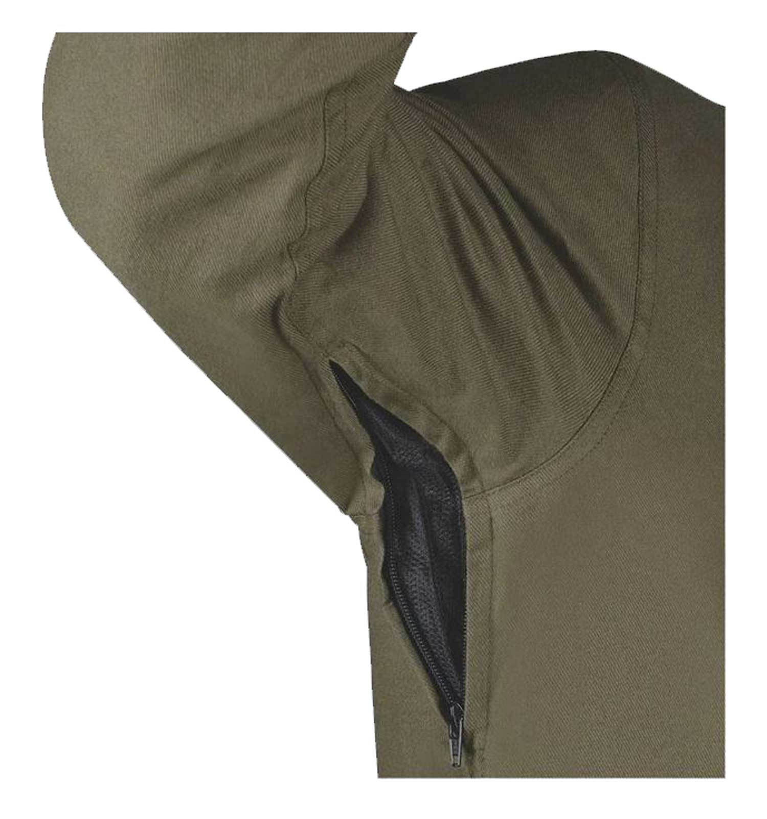 Derringer Men's Sargeant Front Zip & Snap Closure Armored Flannel Shirt, Green - No Hassle Returns at Wisconsin Harley