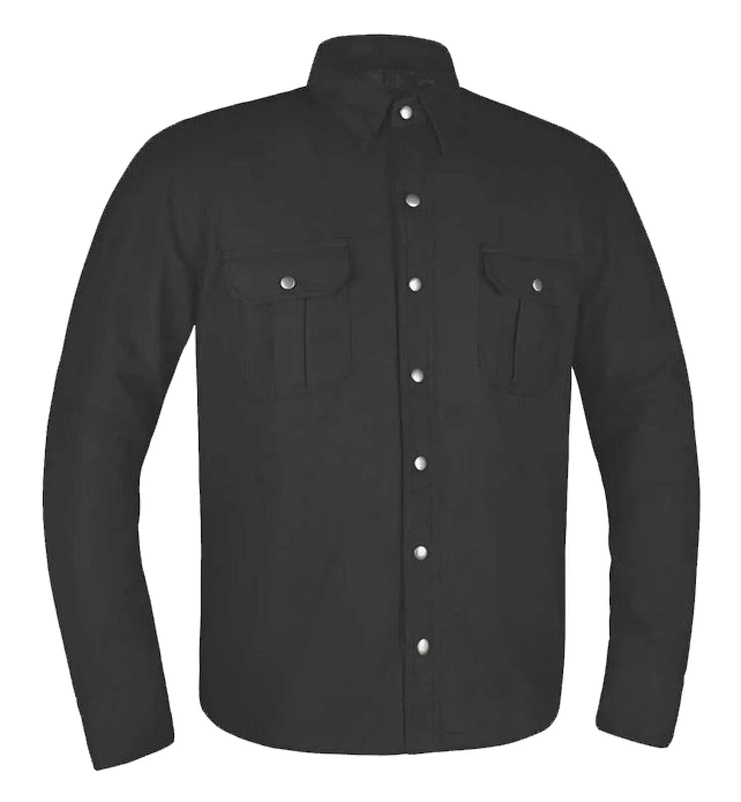 Derringer Men's Defender Front Zip & Snap Closure Armored Flannel Shirt, Black - Wisconsin Harley-Davidson