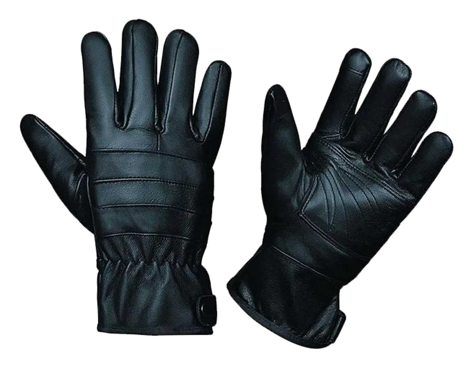 UNIK Men's Premium Cowhide Full-Finger Touchscreen Leather Gloves, Black - Wisconsin Harley-Davidson