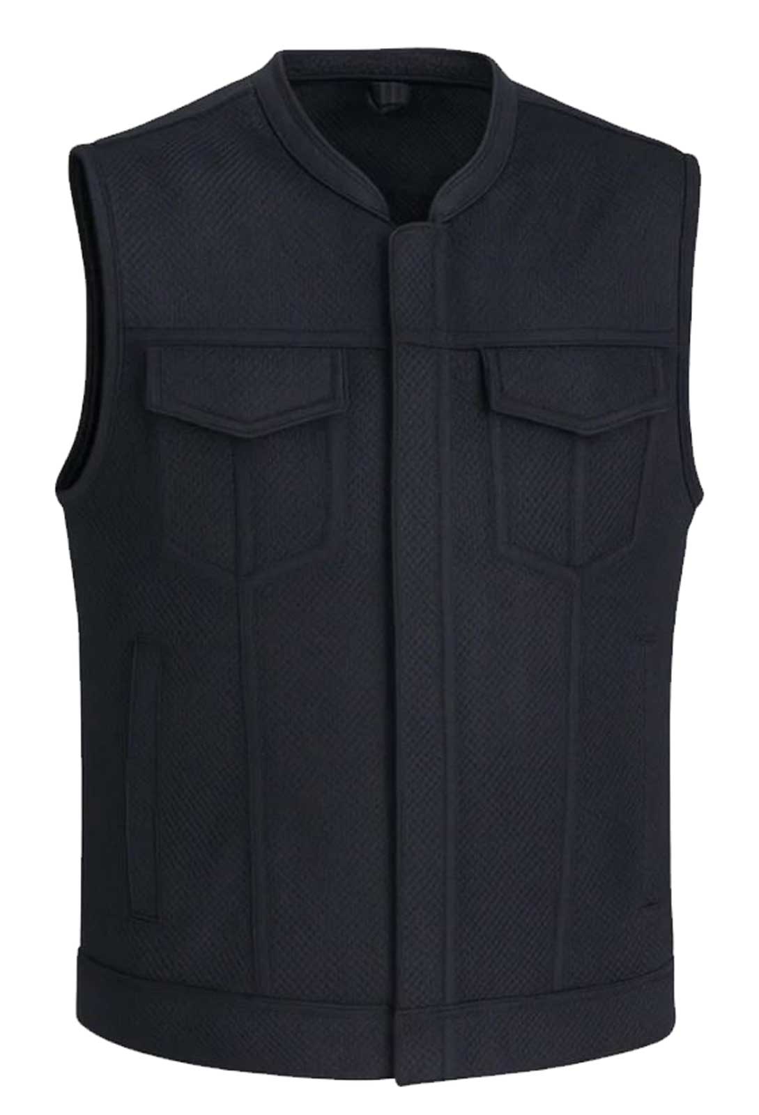 Derringer Men's Mesh Textile Lightweight Breathable Vest, Black - Wisconsin Harley-Davidson