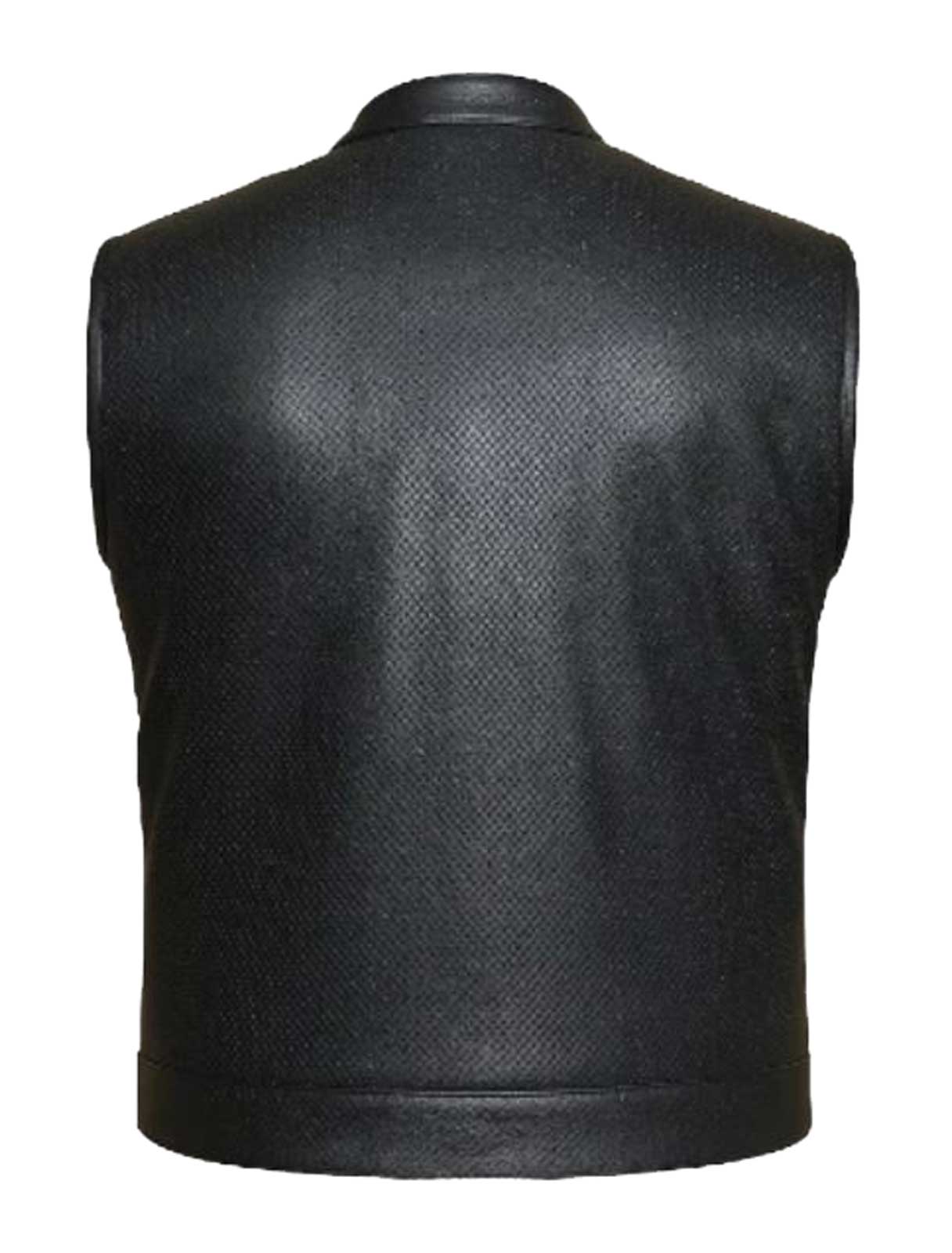 Harley-Davidson Free Shipping - Derringer Men's SOA Style Perforated Club Leather Motorcycle Vest, Black - Free Shipping on many products plus Orders Over $99