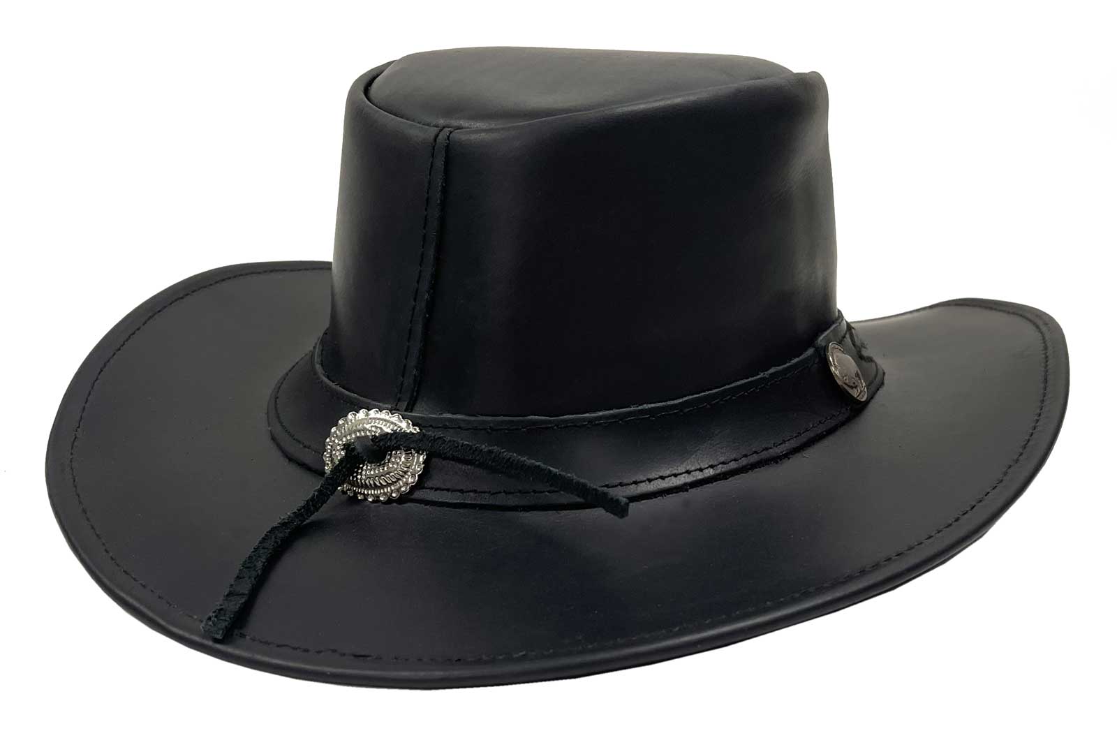 Harley-Davidson Free Shipping - Derringer Men's Countryside Wide Brim Premium Leather Cowboy Hat, Black - Free Shipping on many products plus Orders Over $99