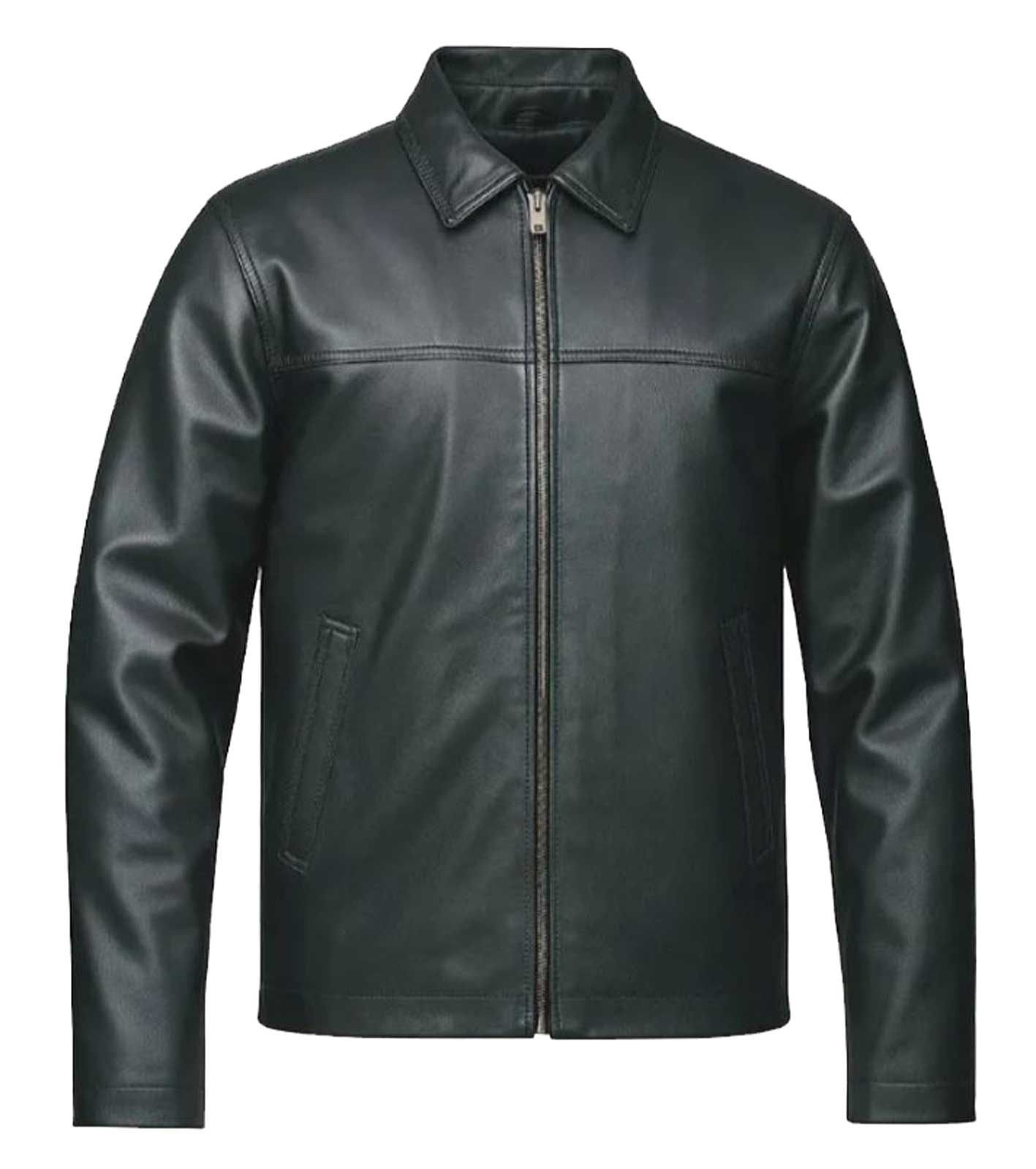 Derringer Men's James Premium Buffalo Leather Motorcycle Jacket, Black - Wisconsin Harley-Davidson